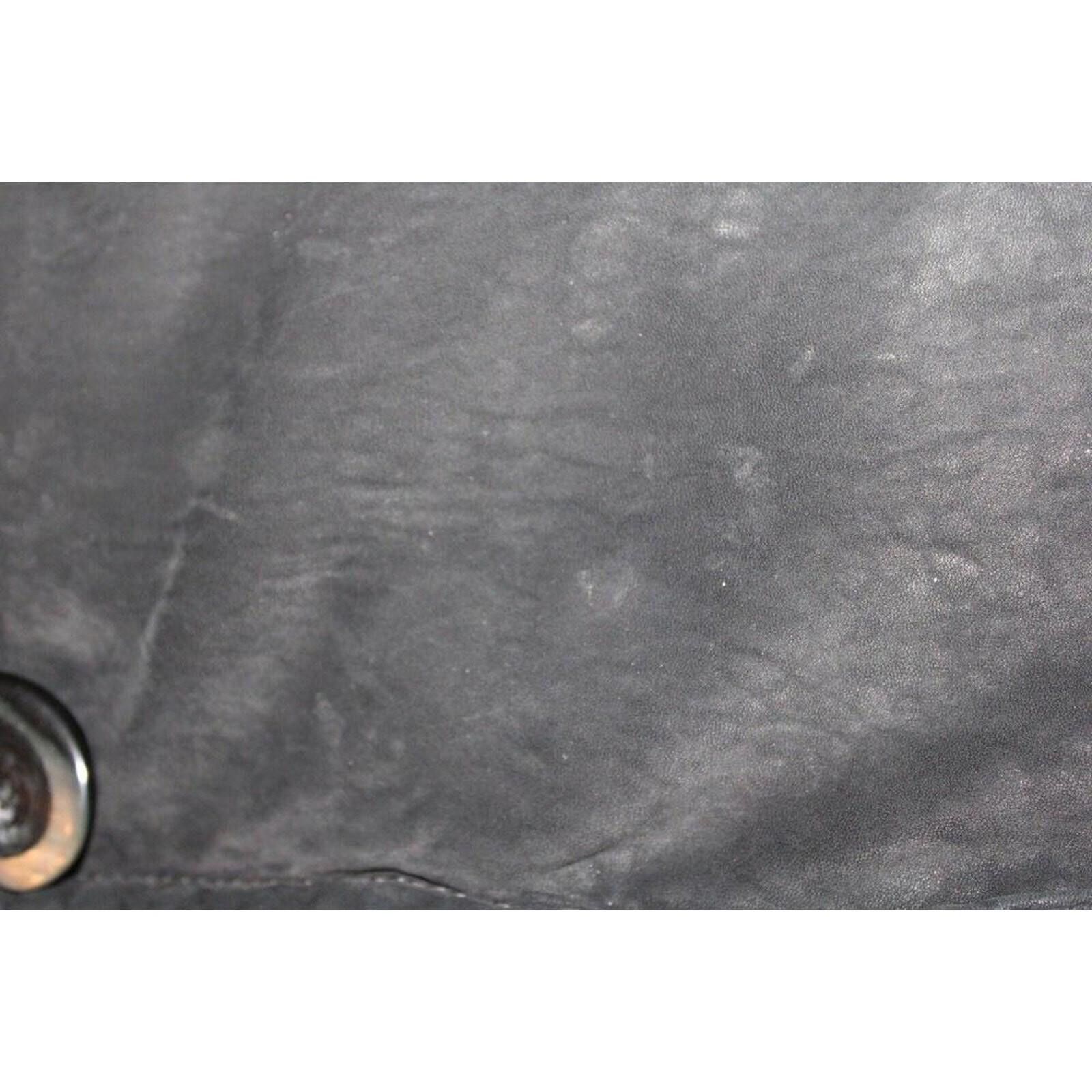 Other Enrico Mandelli Black Leather Suede Leopard Print Coat Size US L / EU 52-54 / 3 - 6 Thumbnail