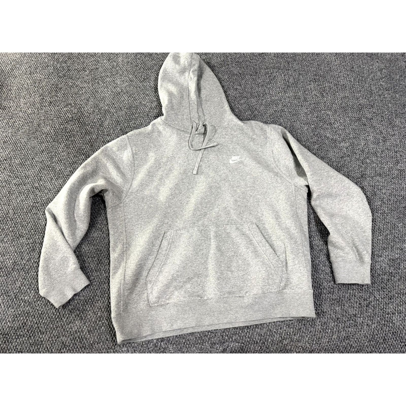 Nike Nike Hoodie Mens L Gray Pullover Fleece Kangaroo Pocket Swoosh Size US L / EU 52-54 / 3 - 2 Thumbnail