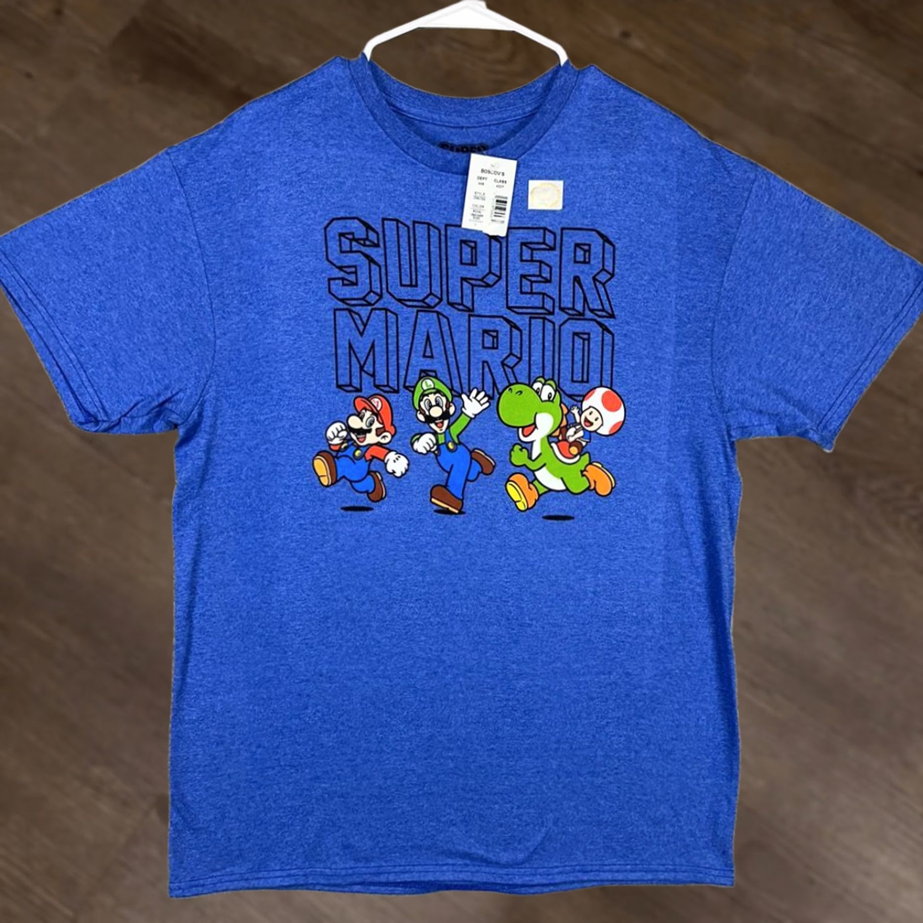 Vintage Super Mario Super Mario Brothers Hybrid T-Shirt Adult Large Blue Graphic Print Tee Mens NEW Size US L / EU 52-54 / 3 - 1 Thumbnail