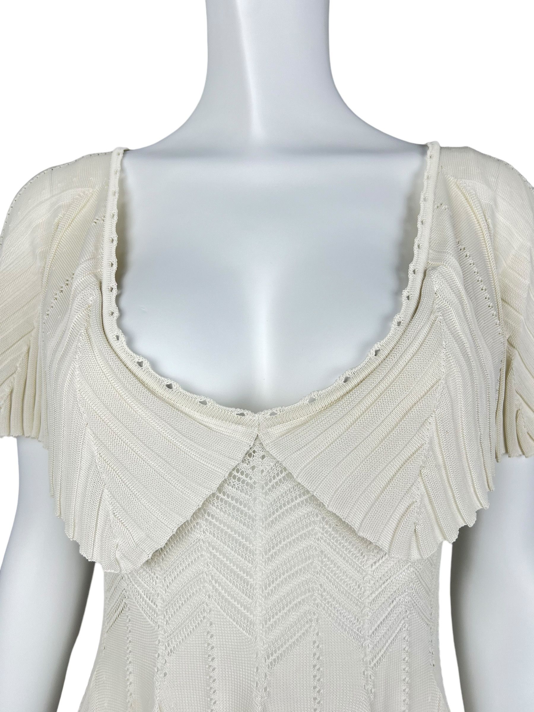 Dior Christian Dior 2006 Beige ruffled knit top. Size M / US 6-8 / IT 42-44 - 5 Thumbnail