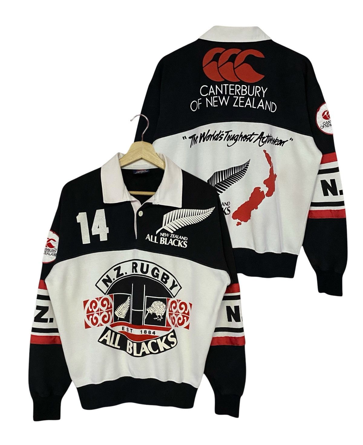 Canterbury of New Zealand Vintage Canterbury Of New Zealand “NZ RUGBY” Polo Sweatshirt Size US M / EU 48-50 / 2 - 1 Thumbnail