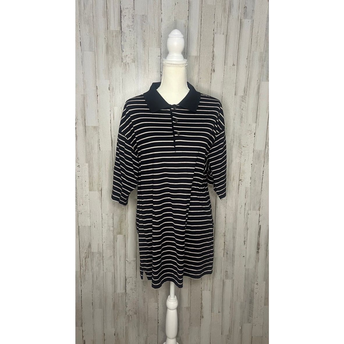Cutter & Buck Cutter & Buck Men's XL Black/White Striped Polo Shirt Size US XL / EU 56 / 4 - 2 Thumbnail