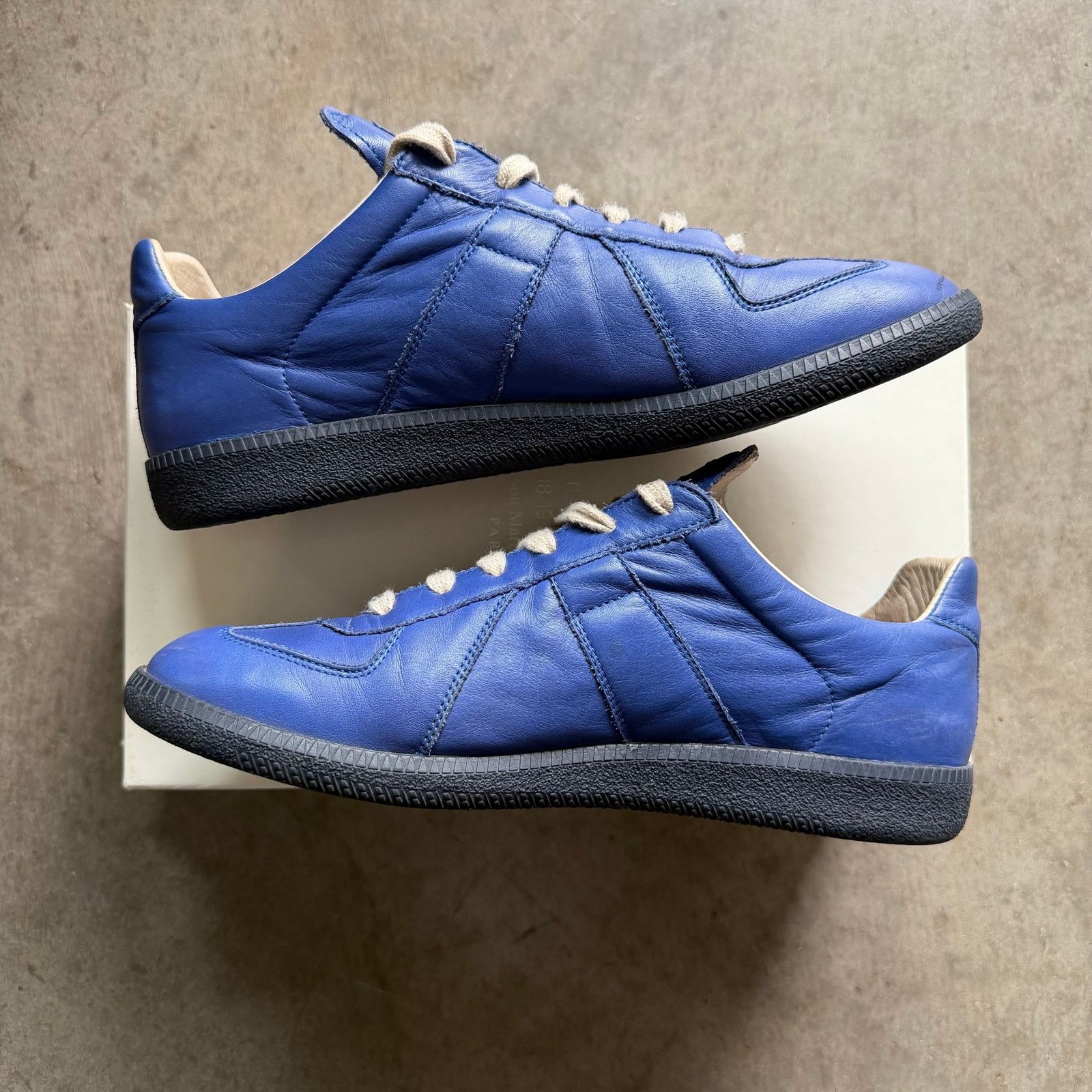 Maison Margiela Maison Margiela Gat Replica Blue Leather Black Sole Size US 8 / EU 41 - 3 Thumbnail