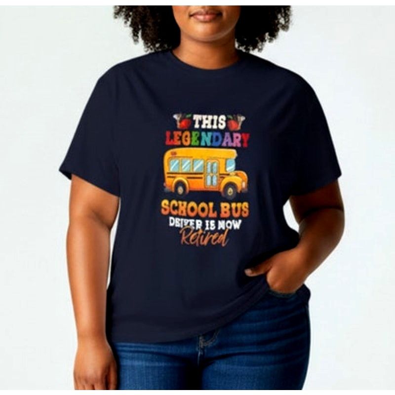 Other Blue School Bus Driver Short Sleeve Crew Neck T-Shirt Size M / US 6-8 / IT 42-44 - 1 Thumbnail