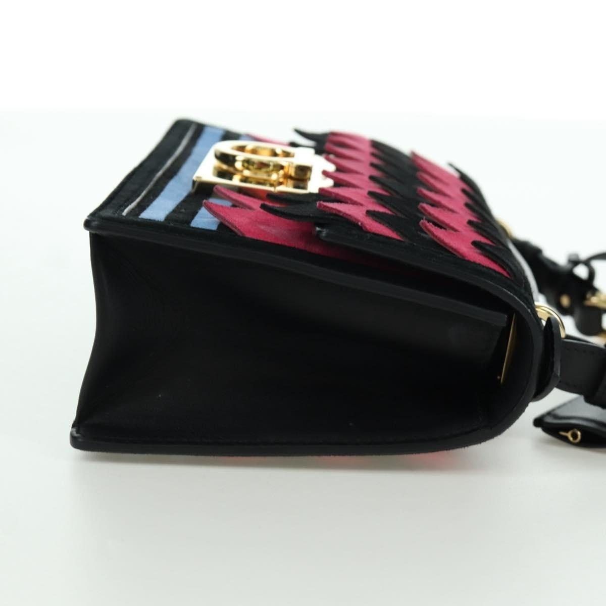 Salvatore Ferragamo Salvatore Ferragamo Suede Gancini Shoulder Bag Black Size ONE SIZE - 4 Thumbnail