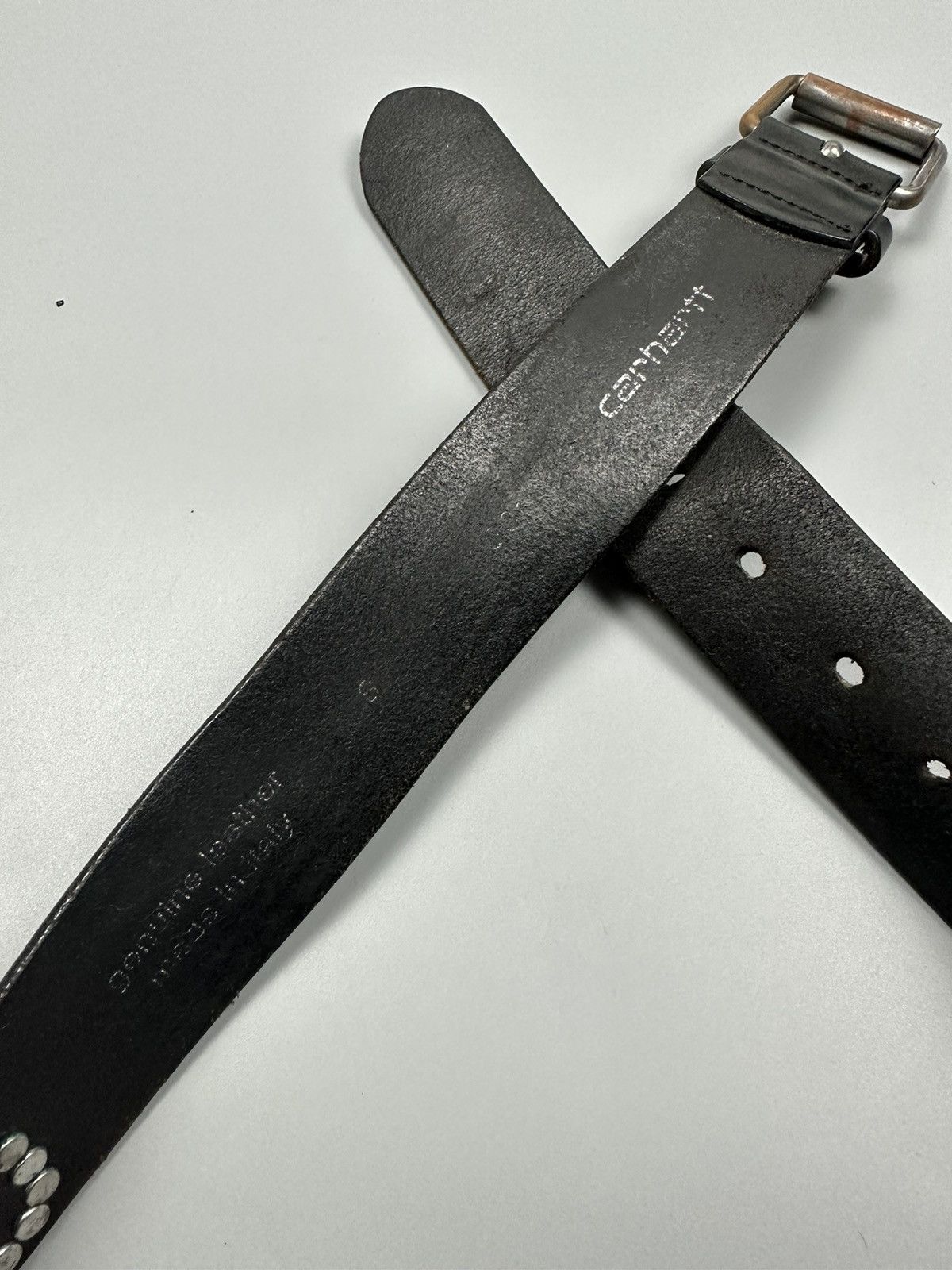 Carhartt × Carhartt Wip Vintage Carhartt WIP Script Studs Leather Belts Size 34 - 14 Thumbnail