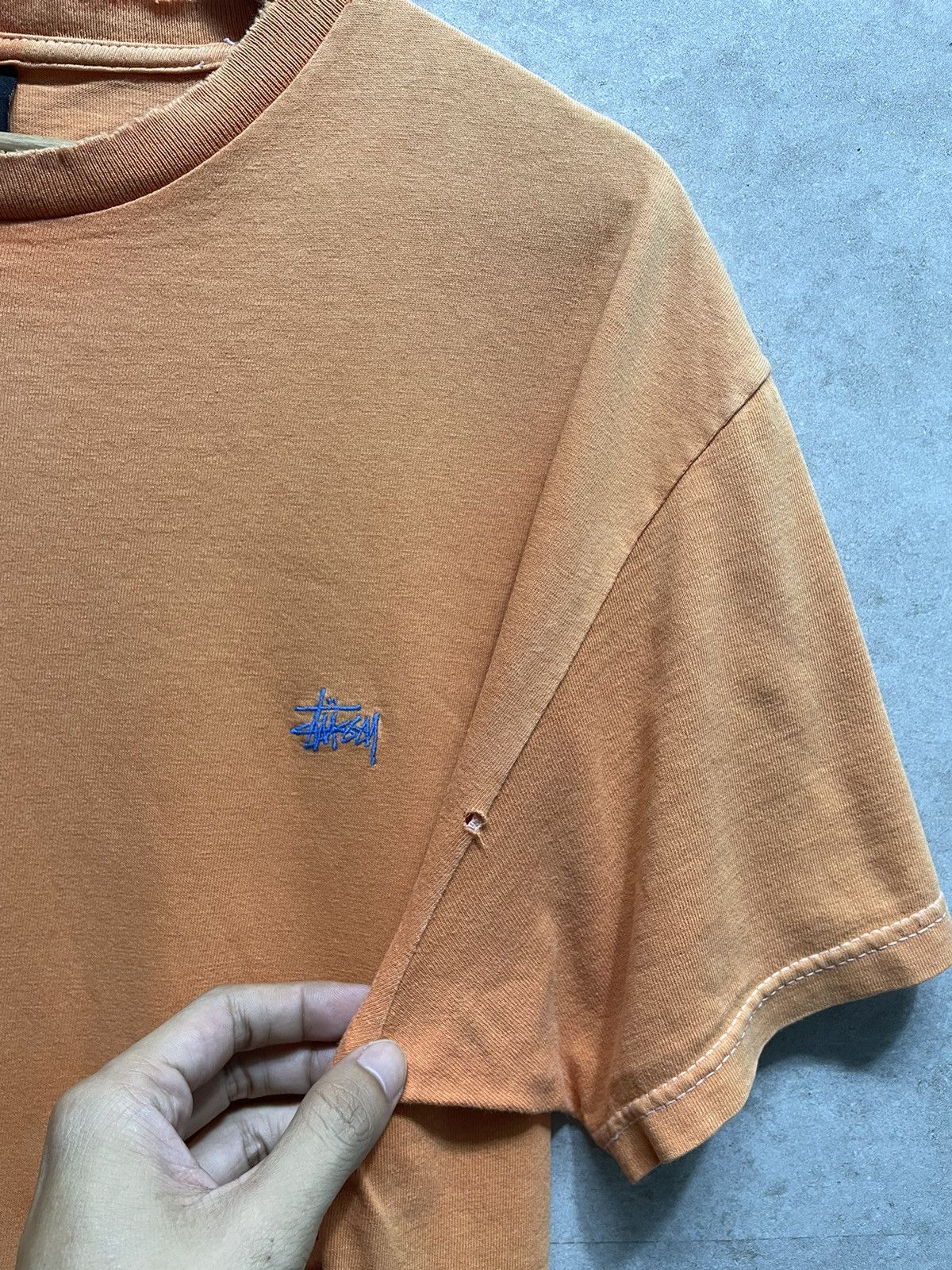 Stussy Vintage Y2K Stussy Script Distress Tee Size US L / EU 52-54 / 3 - 4 Thumbnail
