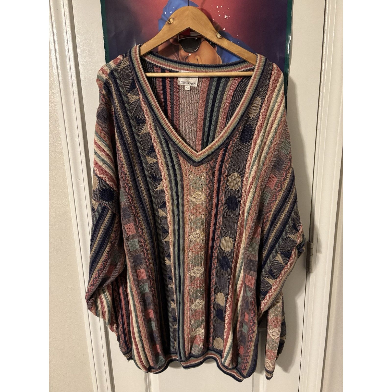London Fog London Fog Knit Sweater 4x Multi-colored Made In USA Size US XXL / EU 58 / 5 - 1 Thumbnail