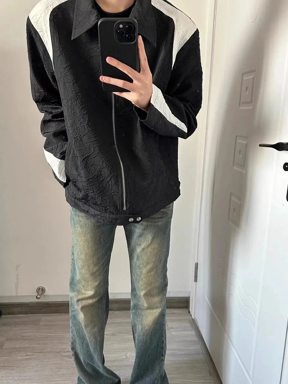 Japanese Brand Retro loose fitting straight leg micro flared jeans Size US 30 / EU 46 - 4 Thumbnail