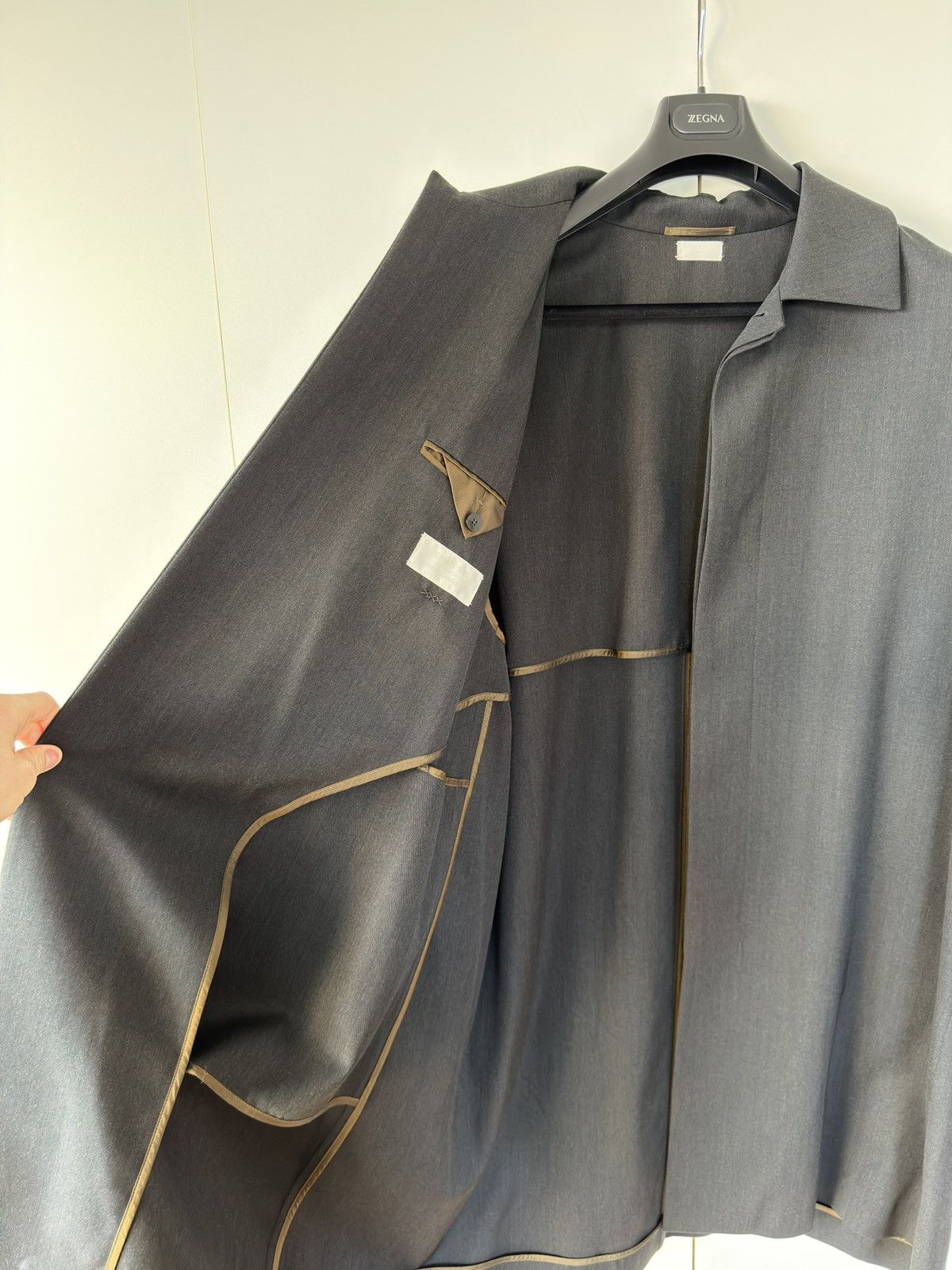 Ermenegildo Zegna × Fear of God Oversized Wool Trench Coat Anthracite 50 Size US L / EU 52-54 / 3 - 16 Thumbnail