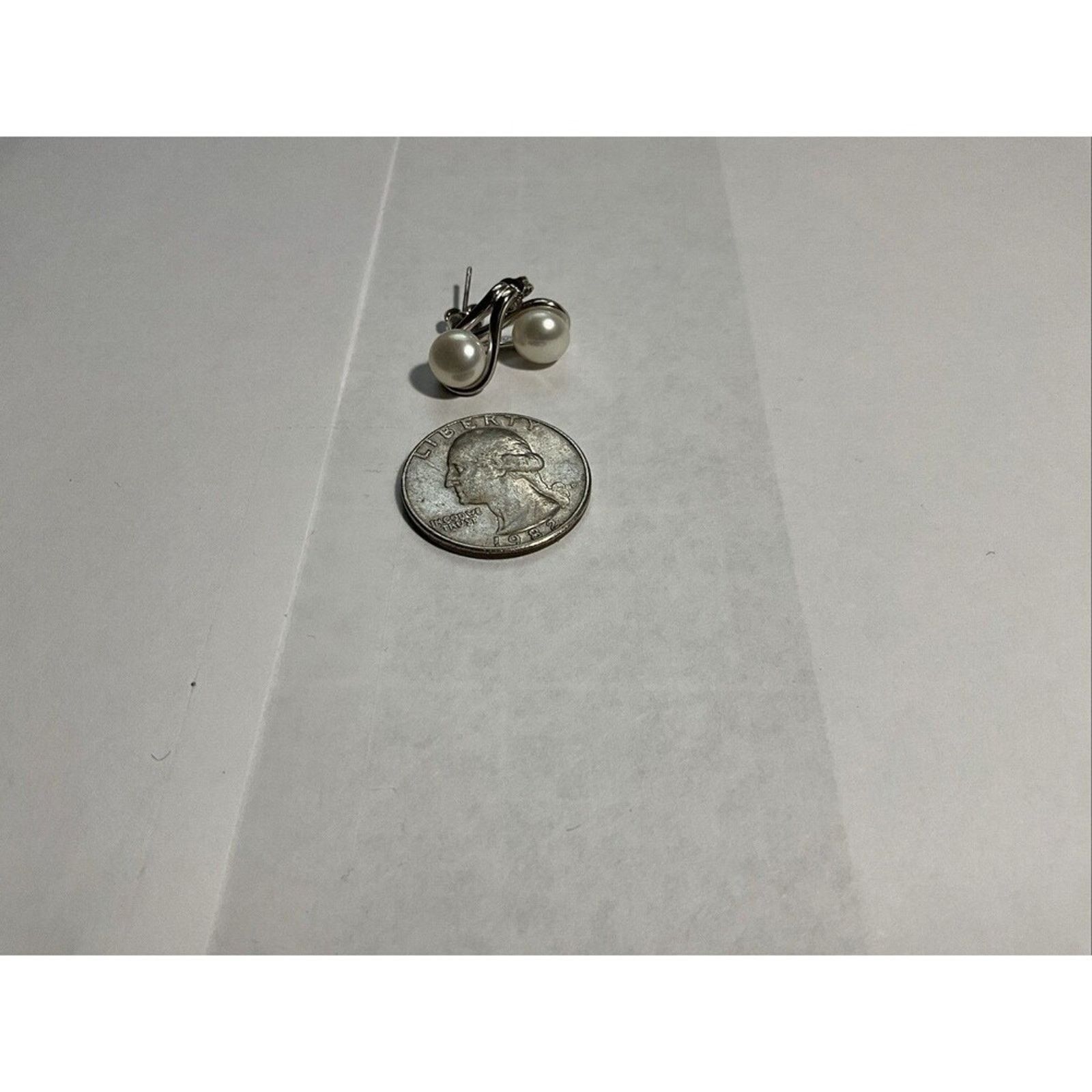 Other Vintage Sterling Silver Pearl Stud Earrings Signed Cp 925 S Size ONE SIZE - 2 Thumbnail