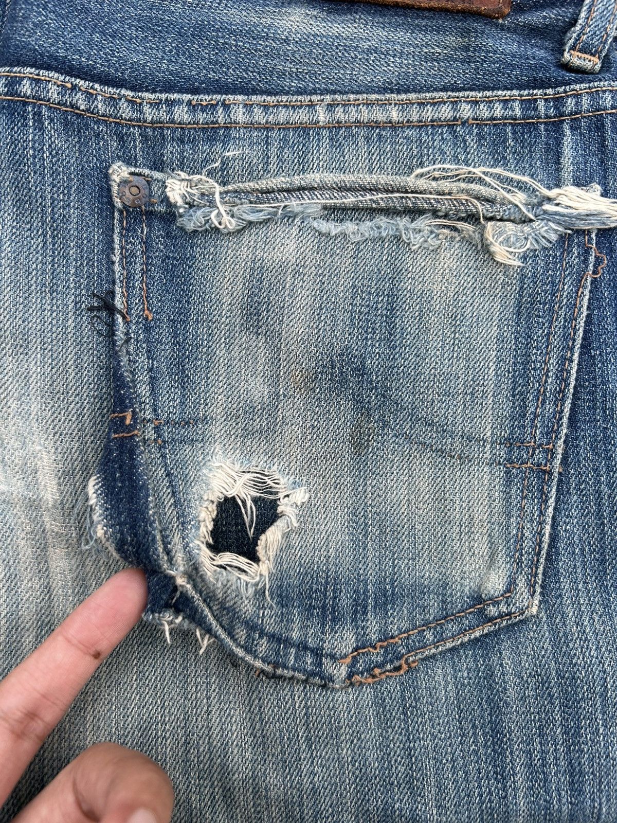 Kapital Thrashed Vintage Bobson Selvedge Denim Jeans Size US 31 - 13 Thumbnail