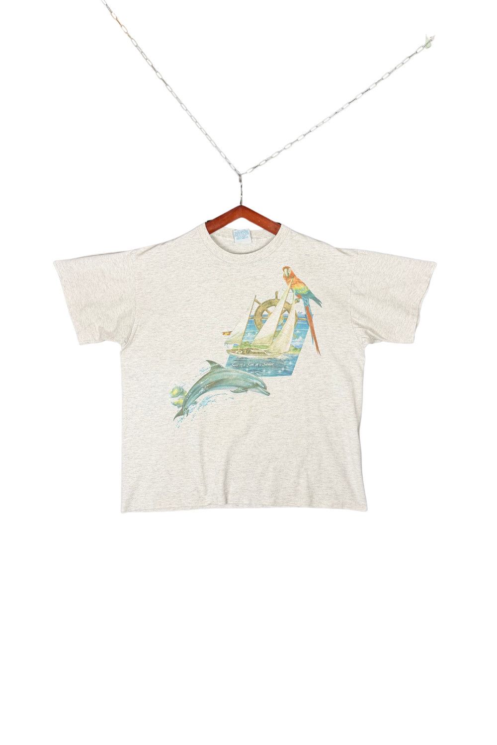 Vintage Late 80s Caribbean Soul Nautical Sailing Dolphin Tee USA Size US XL / EU 56 / 4 - 2 Thumbnail