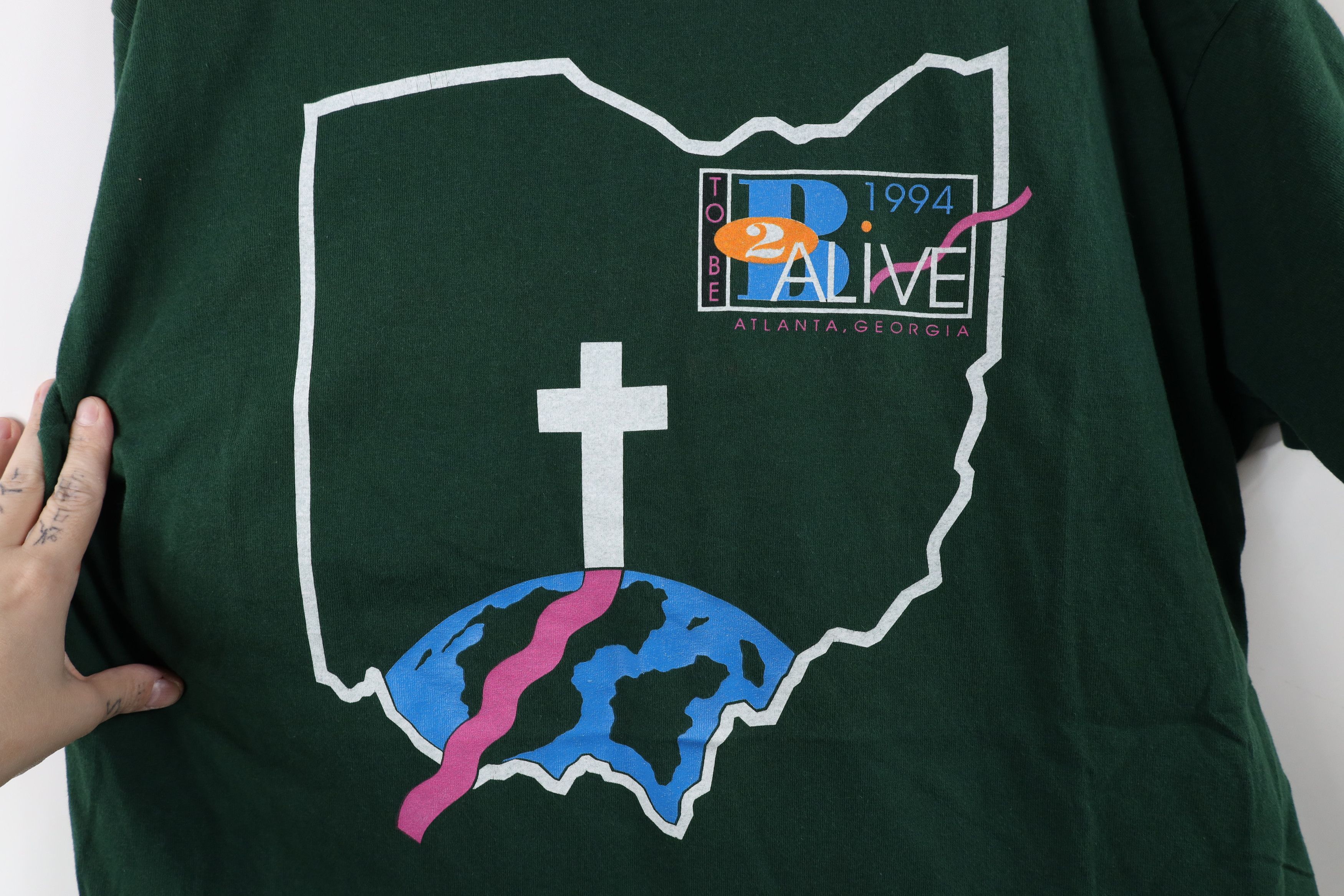 Vintage Vintage 90s Christianity Jesus Short Sleeve T-Shirt USA Size US XL / EU 56 / 4 - 4 Thumbnail