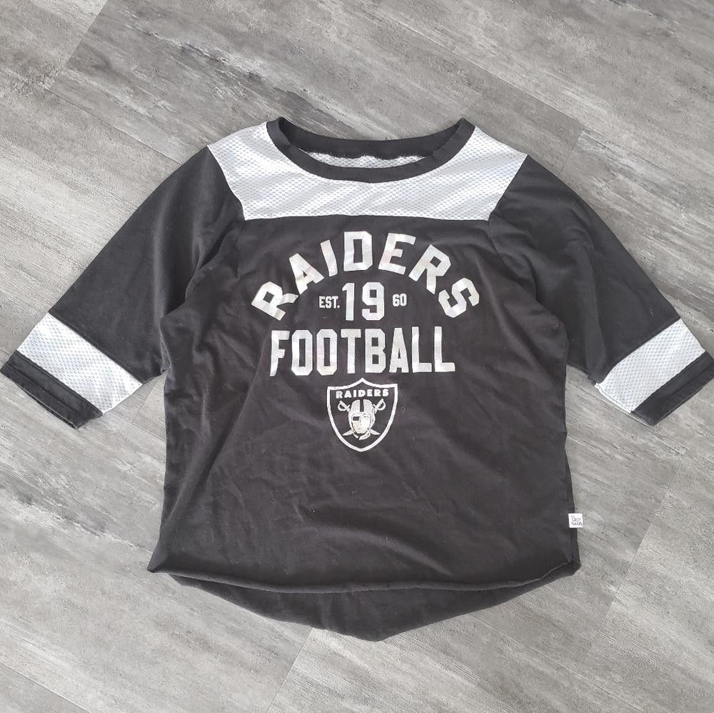 NFL Black Silver NFL Las Vegas Raiders 3/4 Sleeve Size L / US 10 / IT 46 - 1 Thumbnail