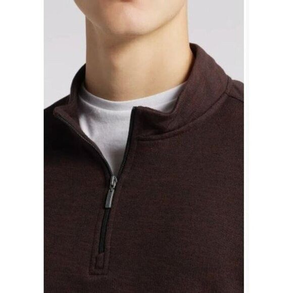 Robert Barakett Robert Barakett Mens Wine Half Zip Knit Crestwood Pullover S Size US XXL / EU 58 / 5 - 4 Thumbnail