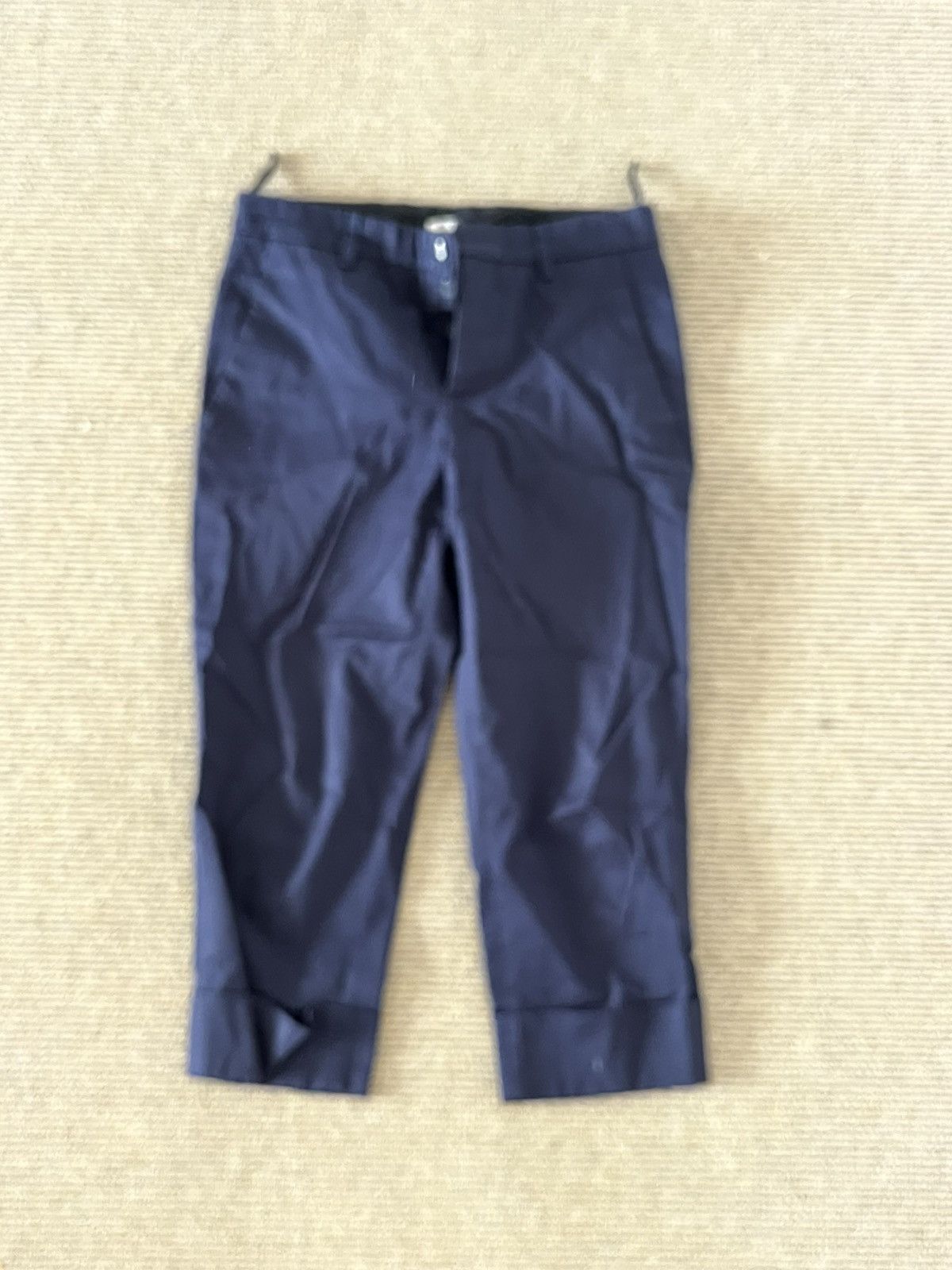 Miu Miu Navy Cropped Logo Patch Pants Size 25" / US 0 / IT 36 - 2 Thumbnail
