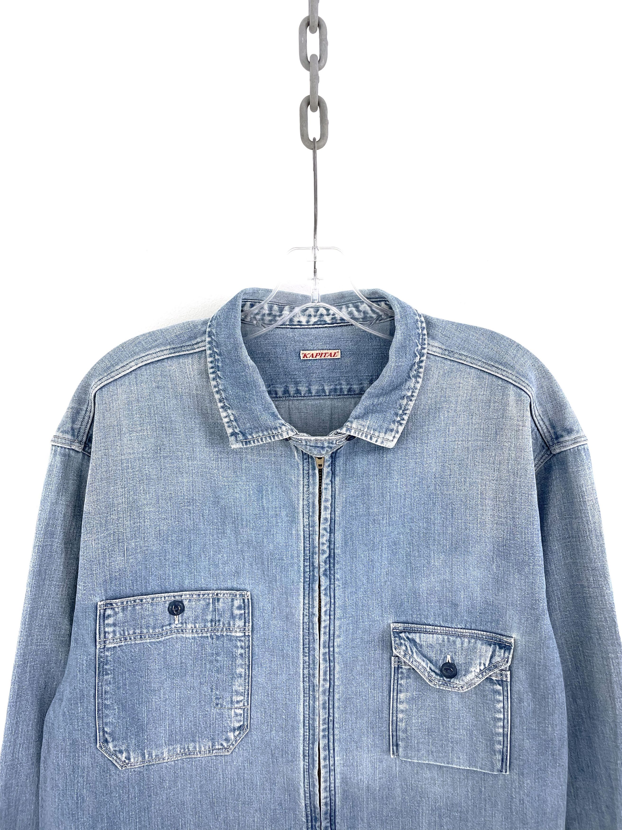 Kapital Zip Denim Shirt Size US XL / EU 56 / 4 - 4 Thumbnail
