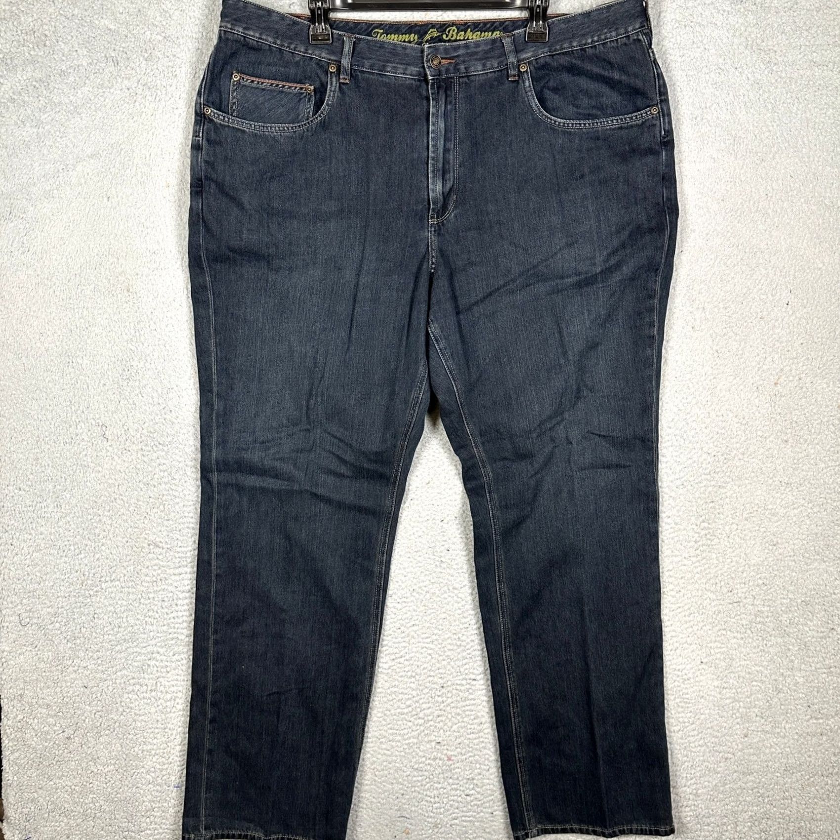 Tommy Bahama Tommy Bahama Jeans Mens 44X34 Blue Classic Fit Straight Dark Wash 5 Pocket EUC Size US 44 / EU 60 - 2 Thumbnail