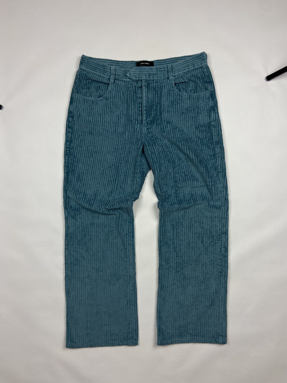 Designer × Isabel Marant Isabel Marant Trousers Turquoise Womens Velvet Striped Pants Size 27" / US 4 / IT 40 - 1 Thumbnail