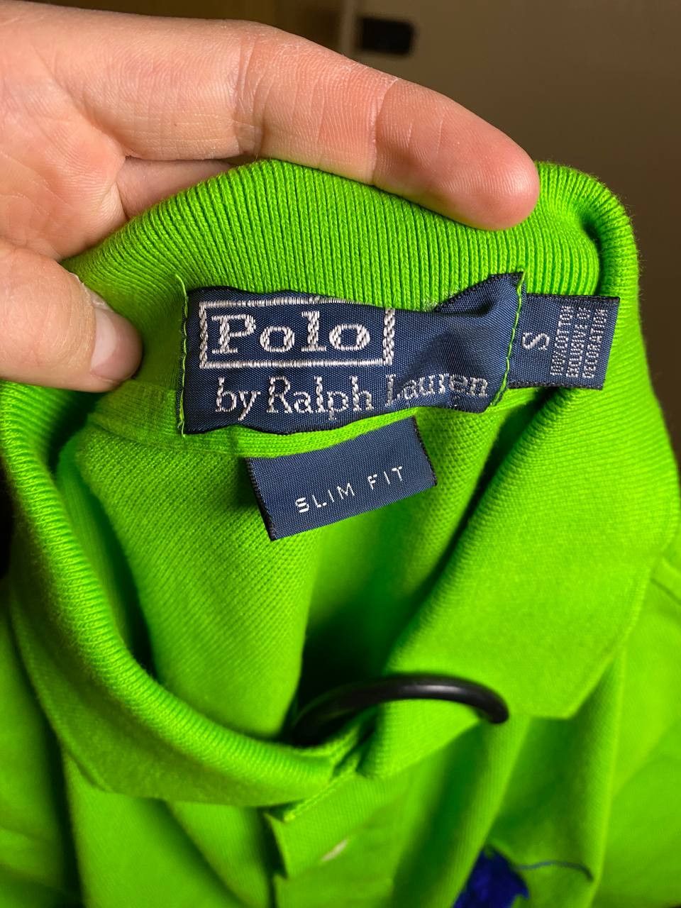 Polo Ralph Lauren × Vintage 👕 Ralph Lauren Polo Shirt – Neon Green / Purple Logo Size US S / EU 44-46 / 1 - 4 Thumbnail
