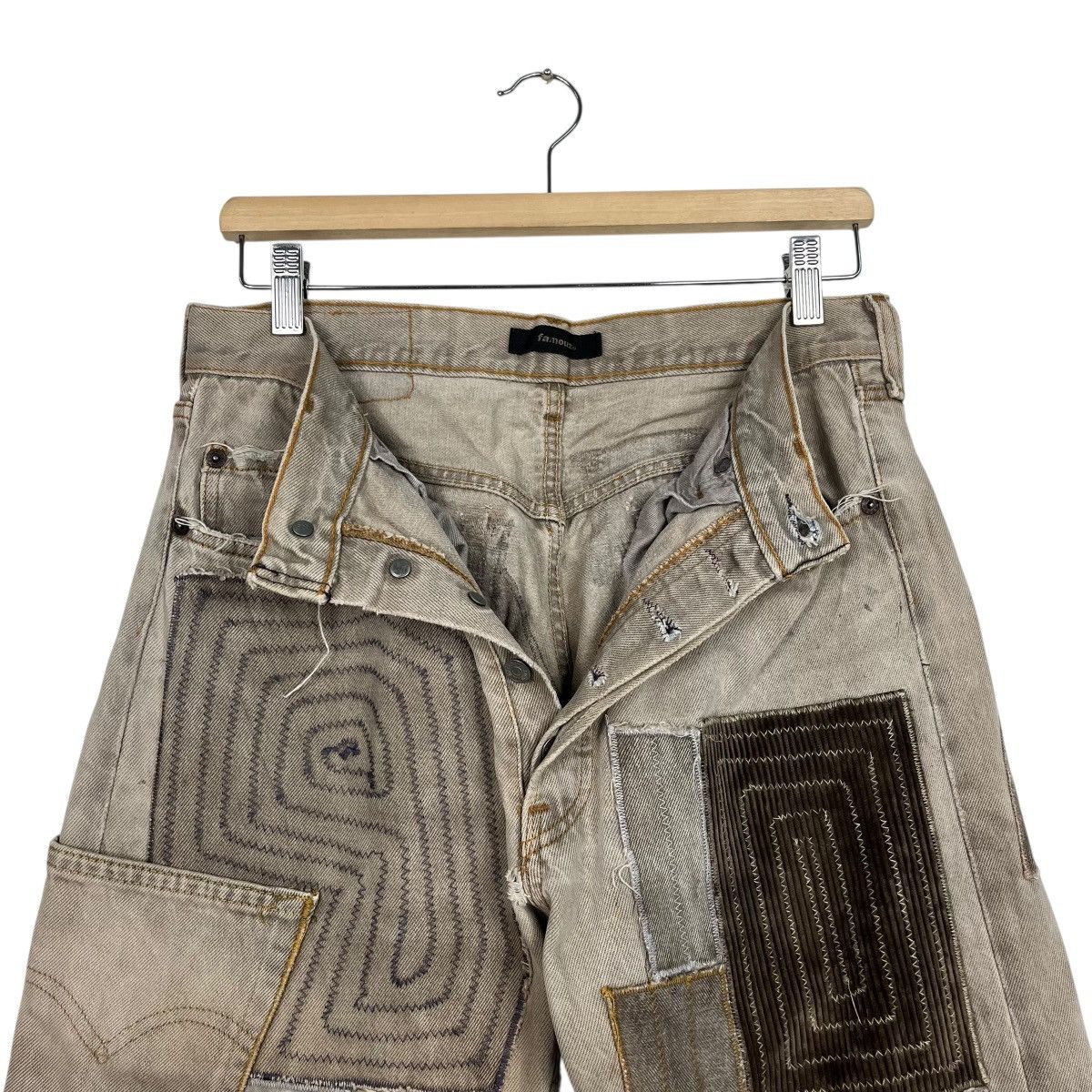 Levi's Vintage Levis X Famouz Sashiko Patchwork Workwear Denim Jean Size US 30 / EU 46 - 15 Thumbnail