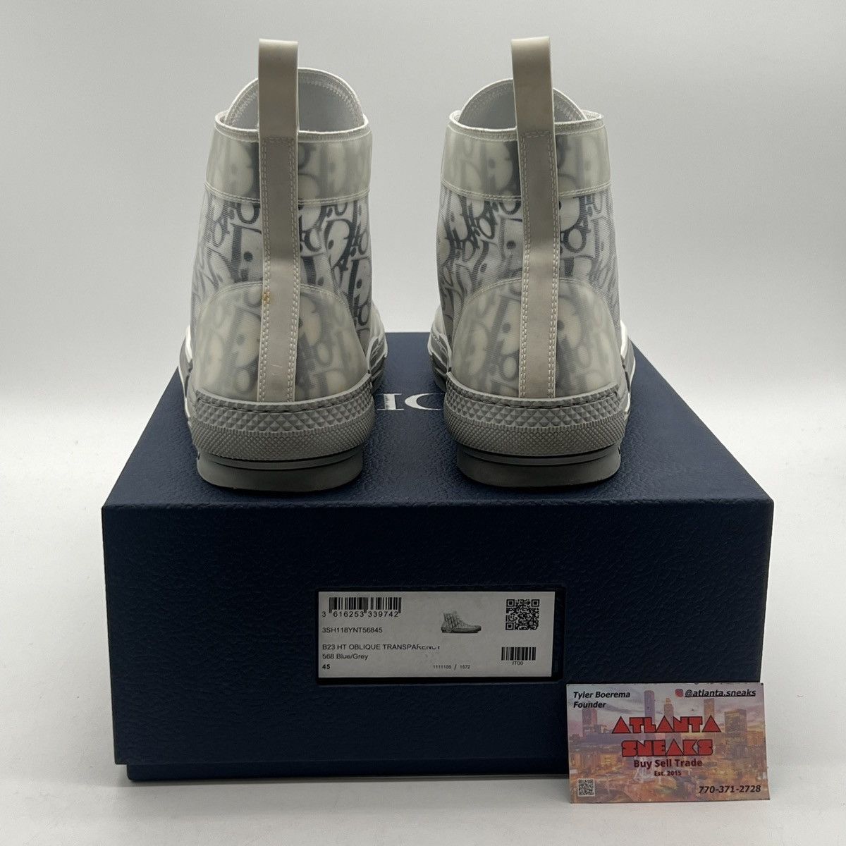 Dior Dior b23 high Dior oblique blue grey Size US 11.5 / EU 44-45 - 3 Thumbnail