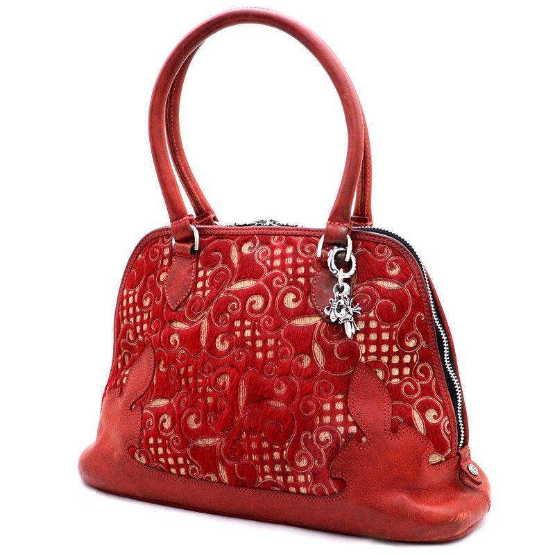 Pre-owned Chrome Hearts Flare Arabesque Handbag In Red
