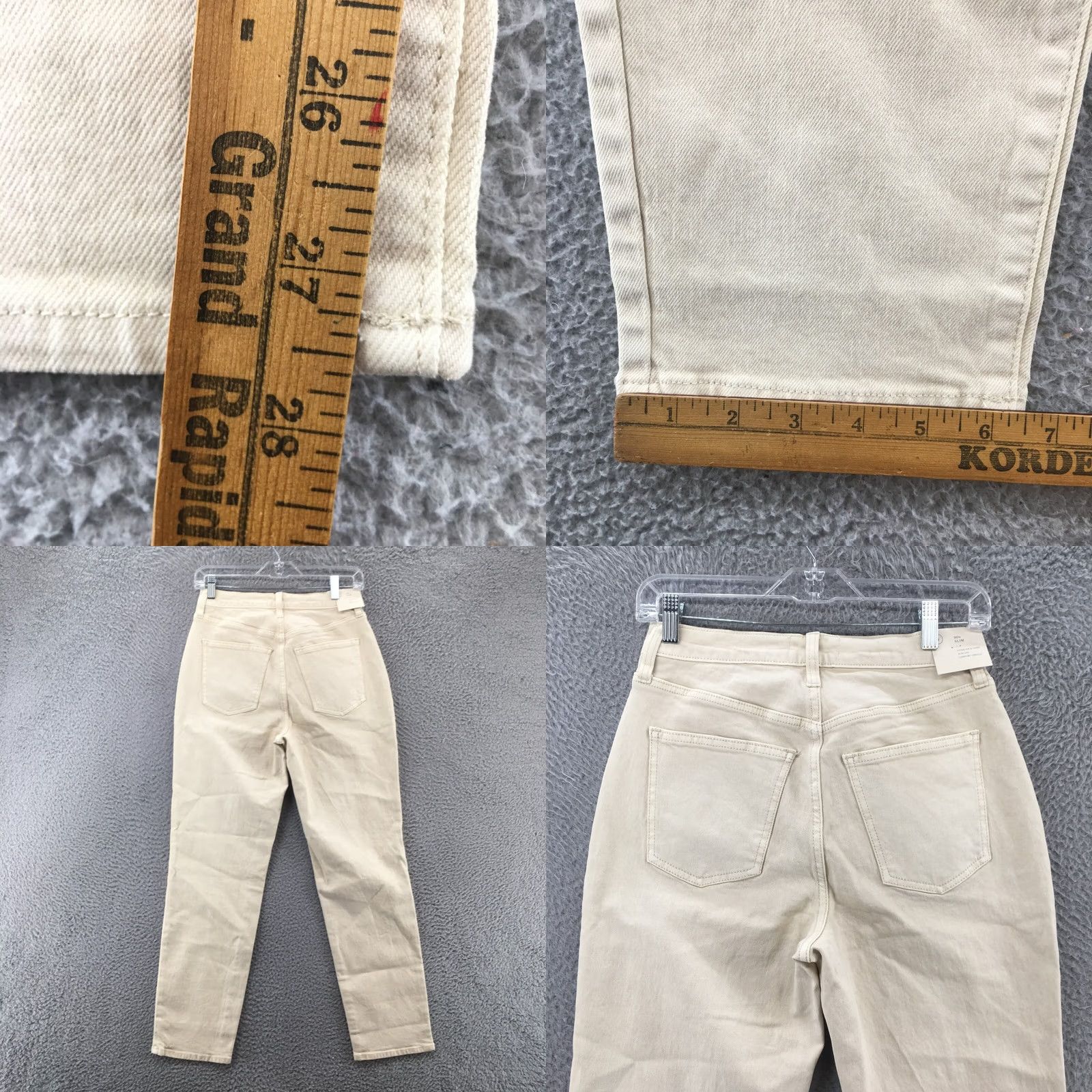 Vintage Universal Thread 90s Slim Straight Pants Womens 4 Regular Beige Cotton Blend NEW Size 27" / US 4 / IT 40 - 8 Thumbnail