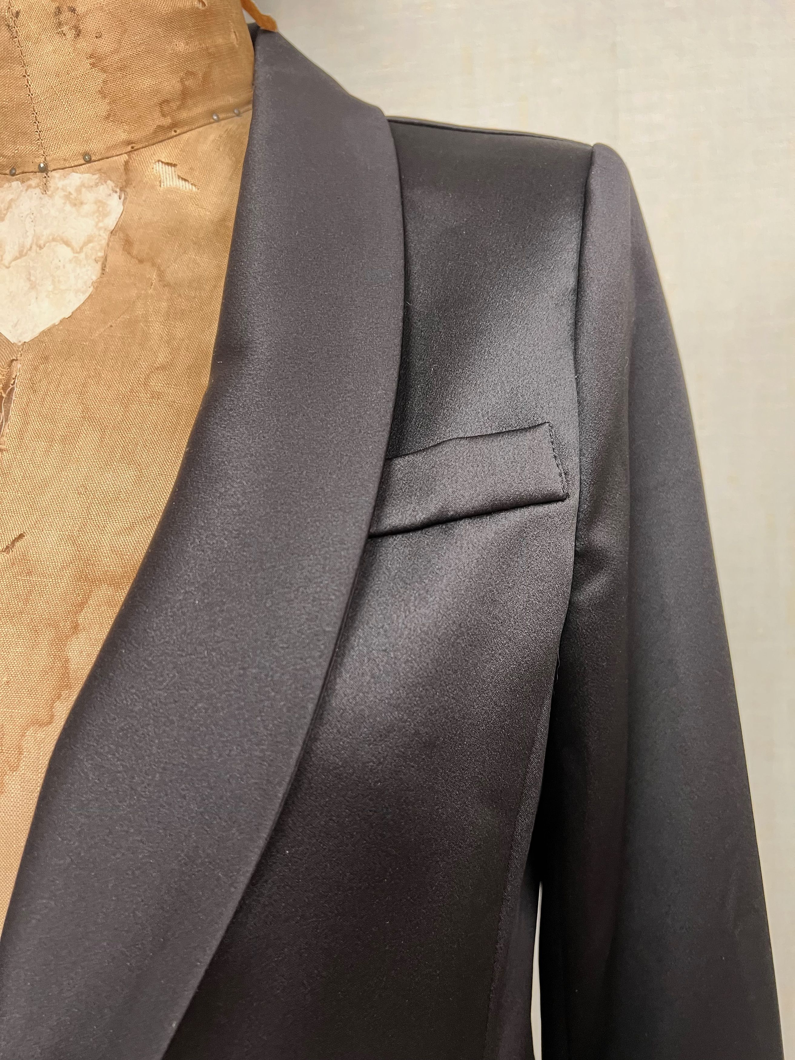 Other NWT Line & Dot Satin Black Dinner Jacket Mini Dress Medium Size M / US 6-8 / IT 42-44 - 3 Thumbnail