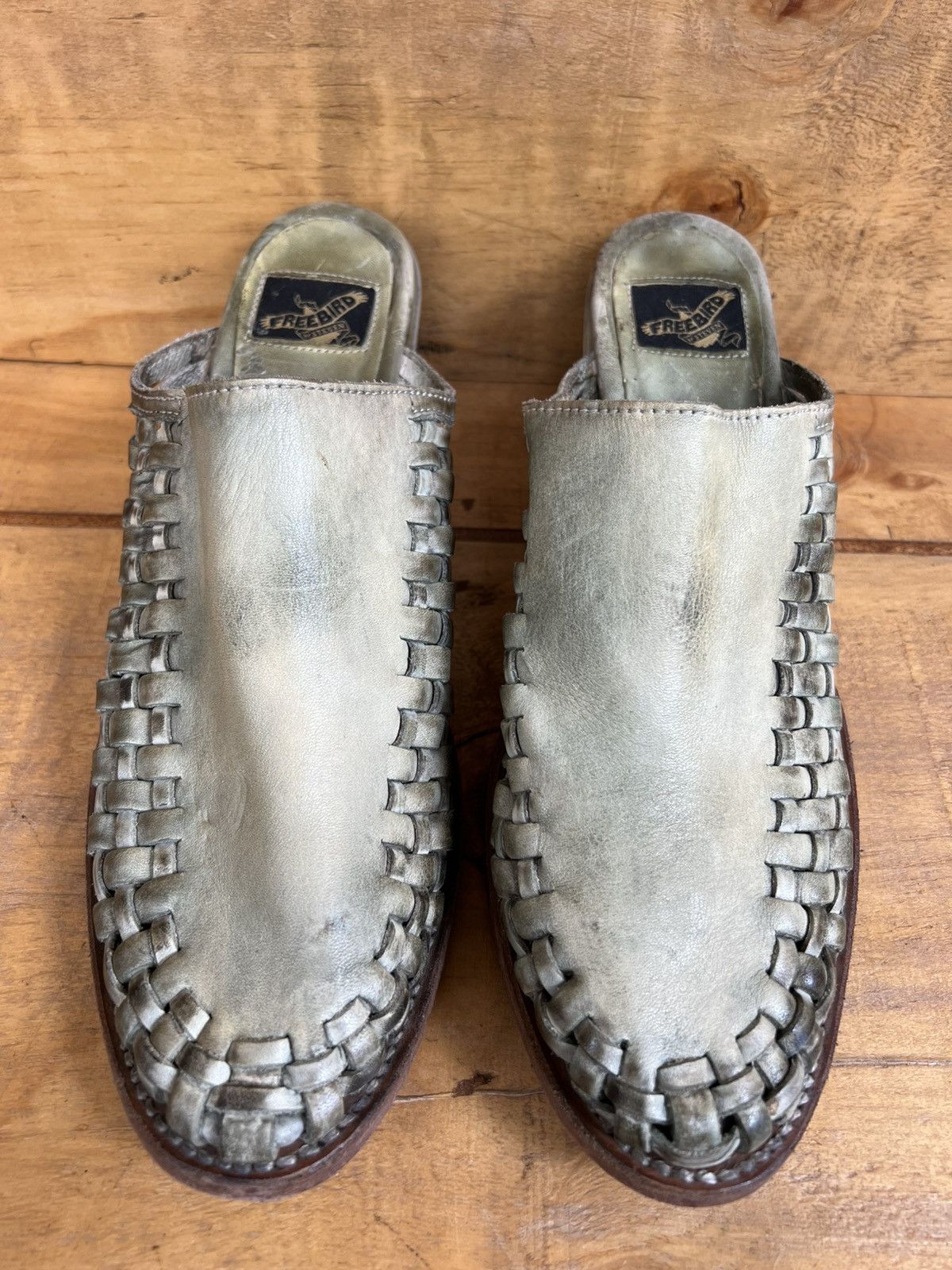 FREEBIRD Women's Freebird By Steven Sofia Tan Leather Mules Clogs Size US 10 / IT 40 - 2 Thumbnail