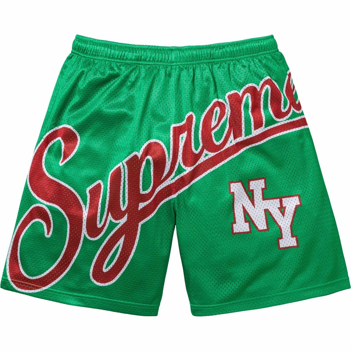 Image of Supreme Big Script Mesh Short in Green, Men's (Size 36)