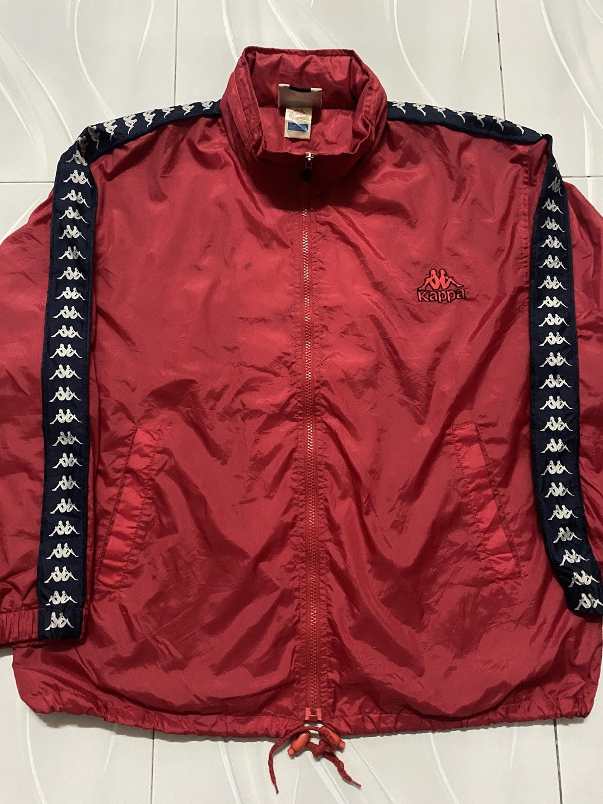 Kappa Vintage 90s Kappa Big Logo Red windbreaker jacket Size US S / EU 44-46 / 1 - 1 Thumbnail