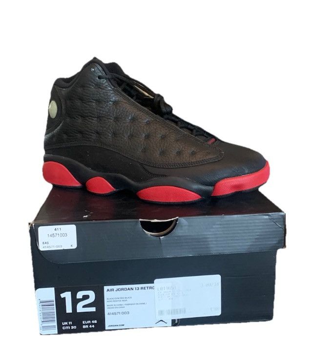 Nike NIKE AIR JORDAN 13 RETRO BLACK RED-BLACK "DIRTY BRED" SZ 12 Size US 12 / EU 45 - 2 Thumbnail