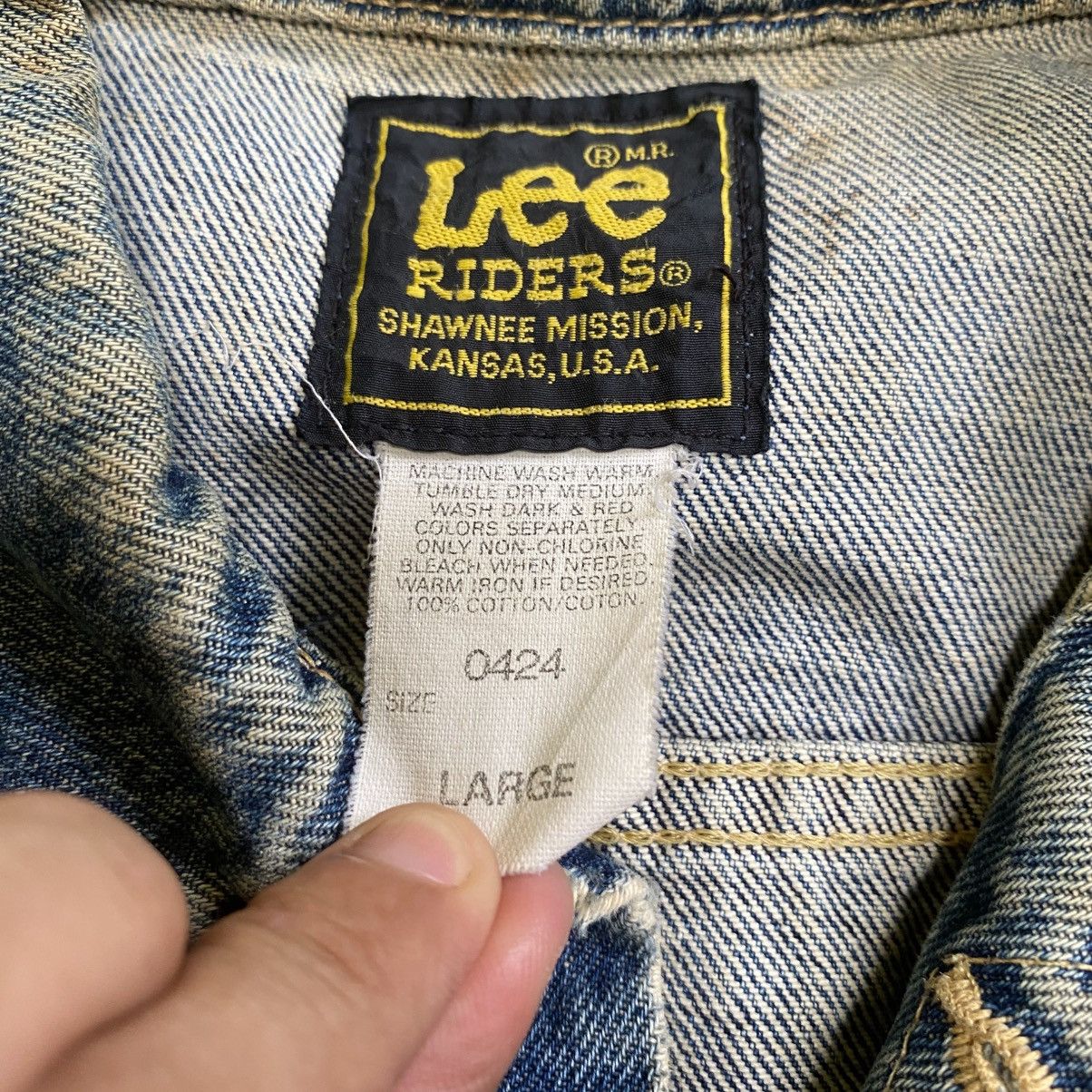 Lee × Vintage 💥80s LEE RIDER DENIM JEAN JACKET BUTTON WESTERNER Size US L / EU 52-54 / 3 - 10 Thumbnail