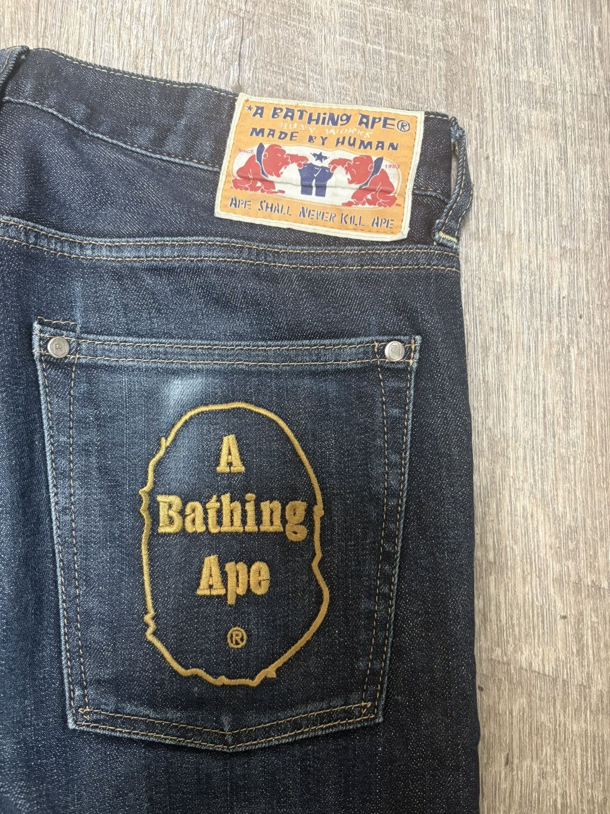 Bape A bathing ape x Bape Denim Jeans Size US 29 - 3 Thumbnail