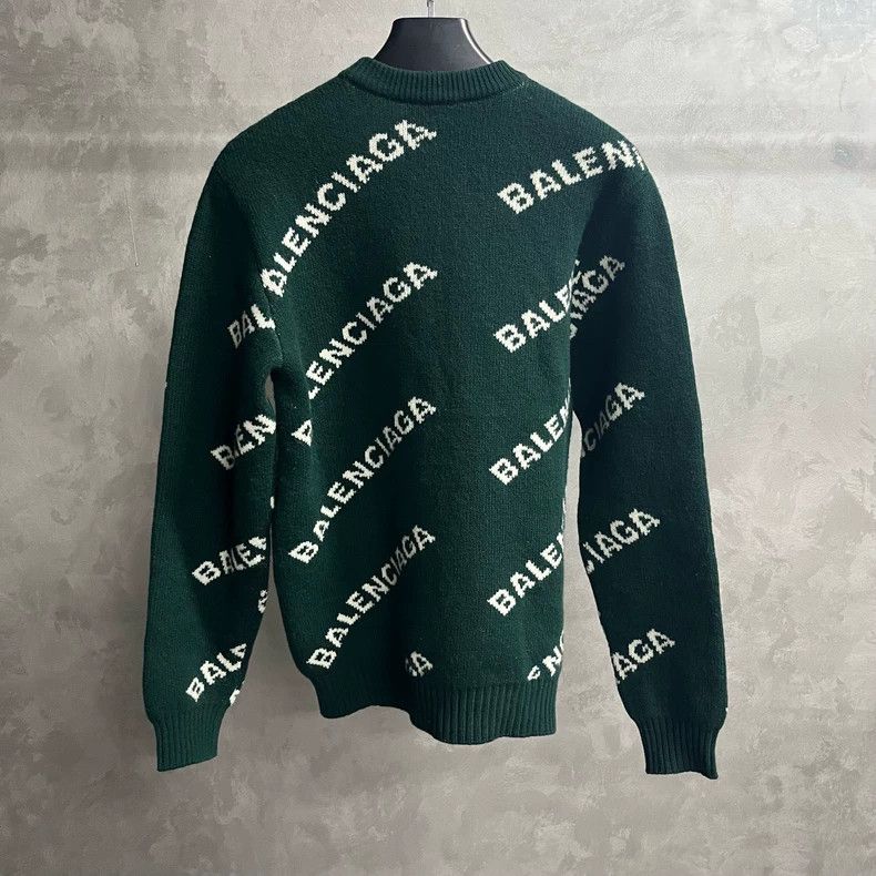 Balenciaga Balenciaga Green letter pullover crewneck long-sleeved swe Size US S / EU 44-46 / 1 - 5 Thumbnail