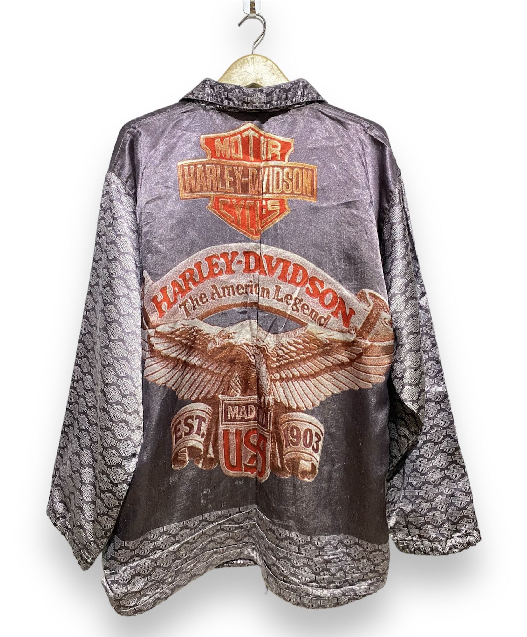 Harley Davidson × Vintage Harley davidson big logo light jacket Size US XL / EU 56 / 4 - 1 Thumbnail