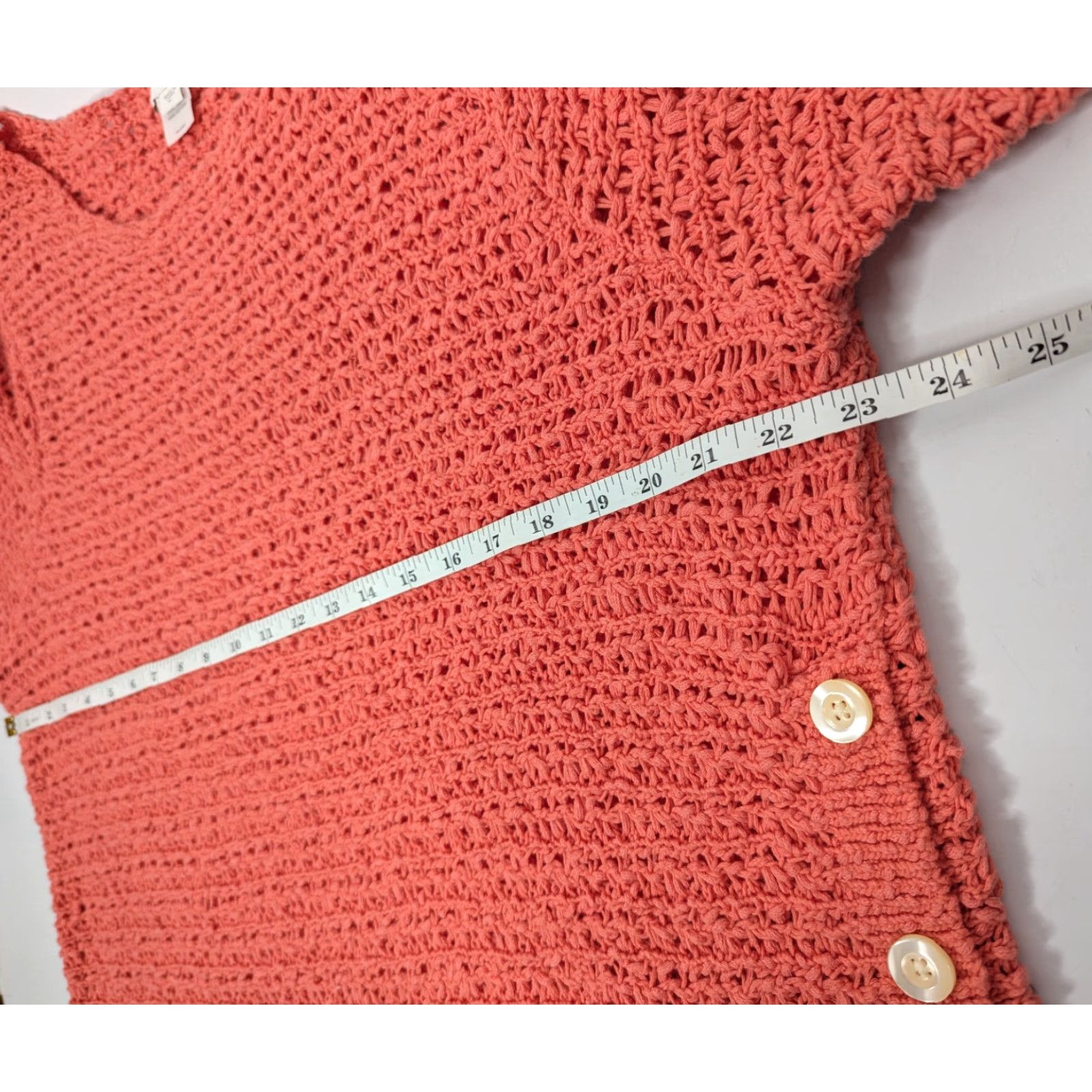 J. Jill J Jill Chunky-Knit Sweater 3/4 Sleeve Tunic XL Pink Coral Boho Bohemian Casual Shirt Womens Size XL / US 12-14 / IT 48-50 - 6 Thumbnail