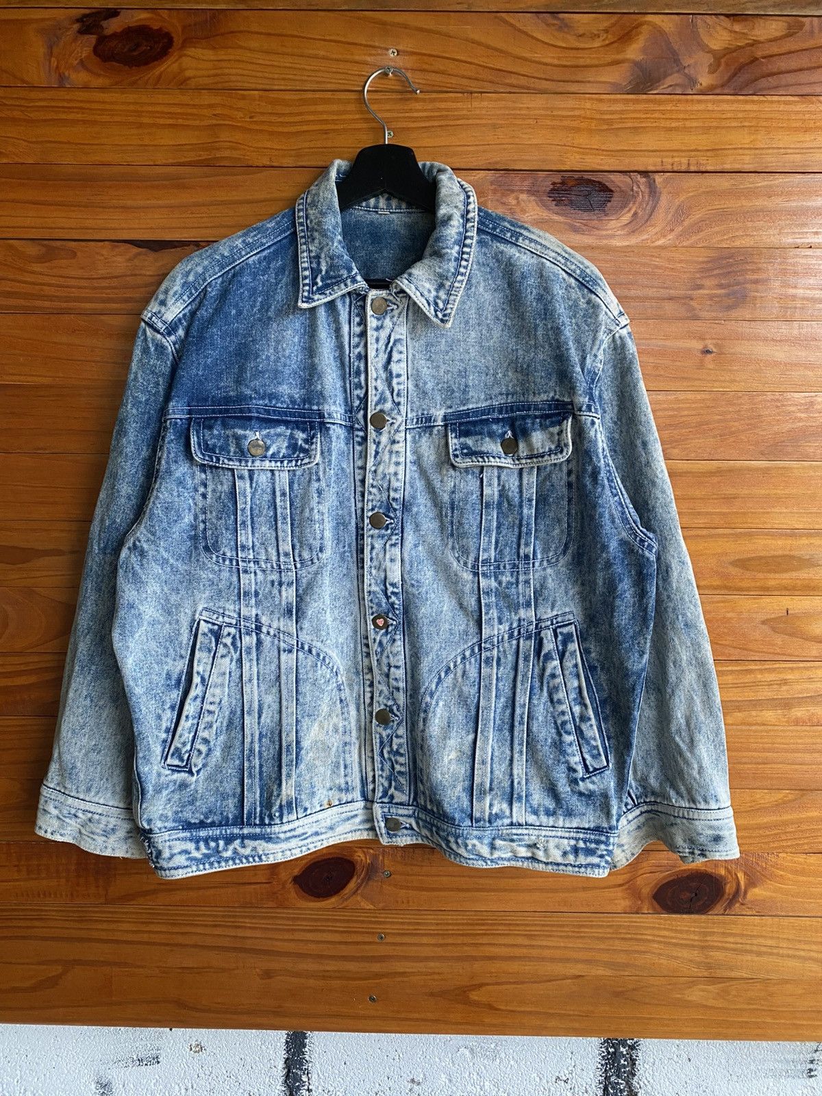 Vintage Vintage 1980s Acid-Wash Denim Jacket Unisex Retro Blue Jean Size US L / EU 52-54 / 3 - 3 Thumbnail
