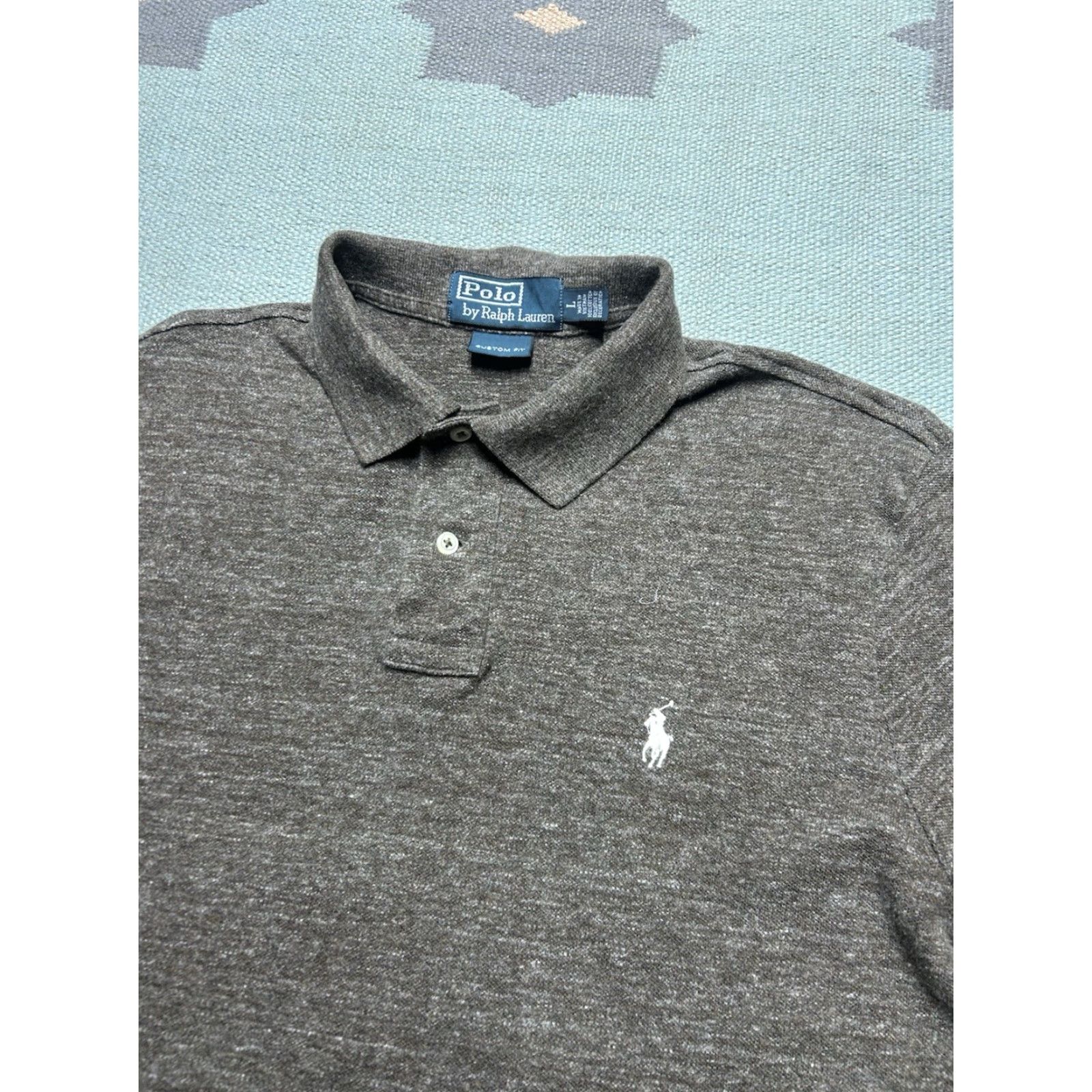 Ralph Lauren VINTAGE Polo Ralph Lauren long sleeve polo shirt custom fit heather brown men’s large Size US L / EU 52-54 / 3 - 3 Thumbnail