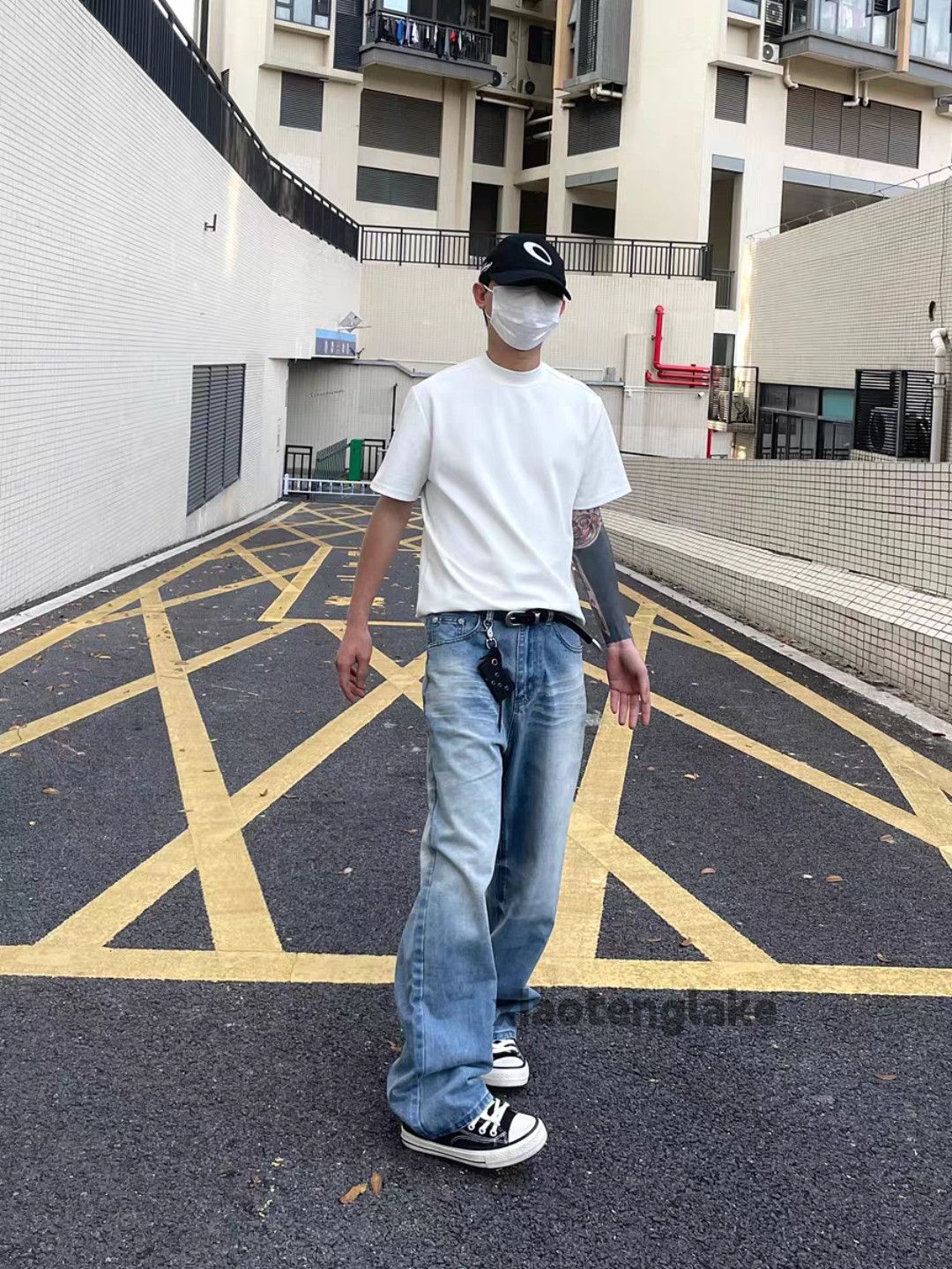Jean × Vintage unisex washed faded cleanfit work cargo hiphop jeans Size US 33 - 6 Thumbnail