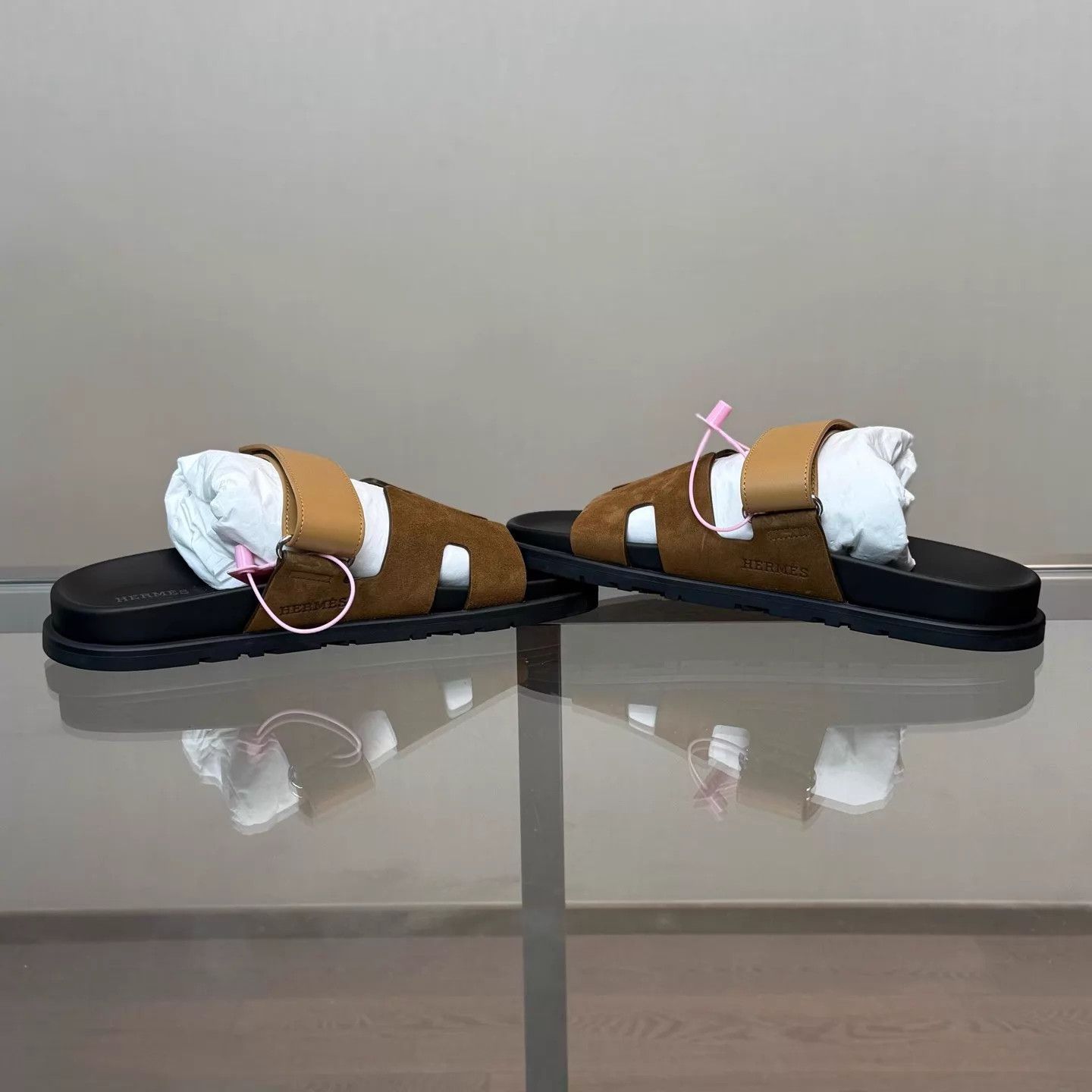 Hermes HERMES Chypre Suede Colorblock Slipper 41.5 New With Box Size US 8.5 / EU 41-42 - 6 Thumbnail