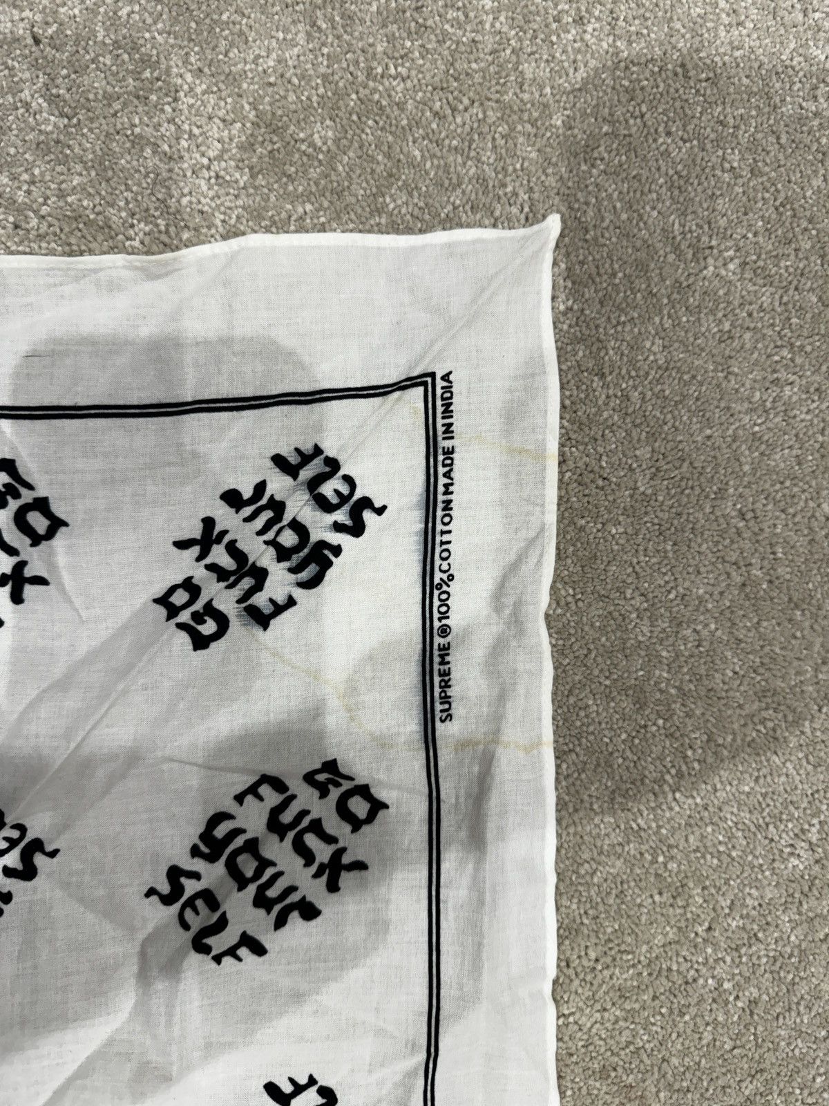 Supreme Black and white supreme bandana “Go Yourself” Size ONE SIZE - 2 Thumbnail