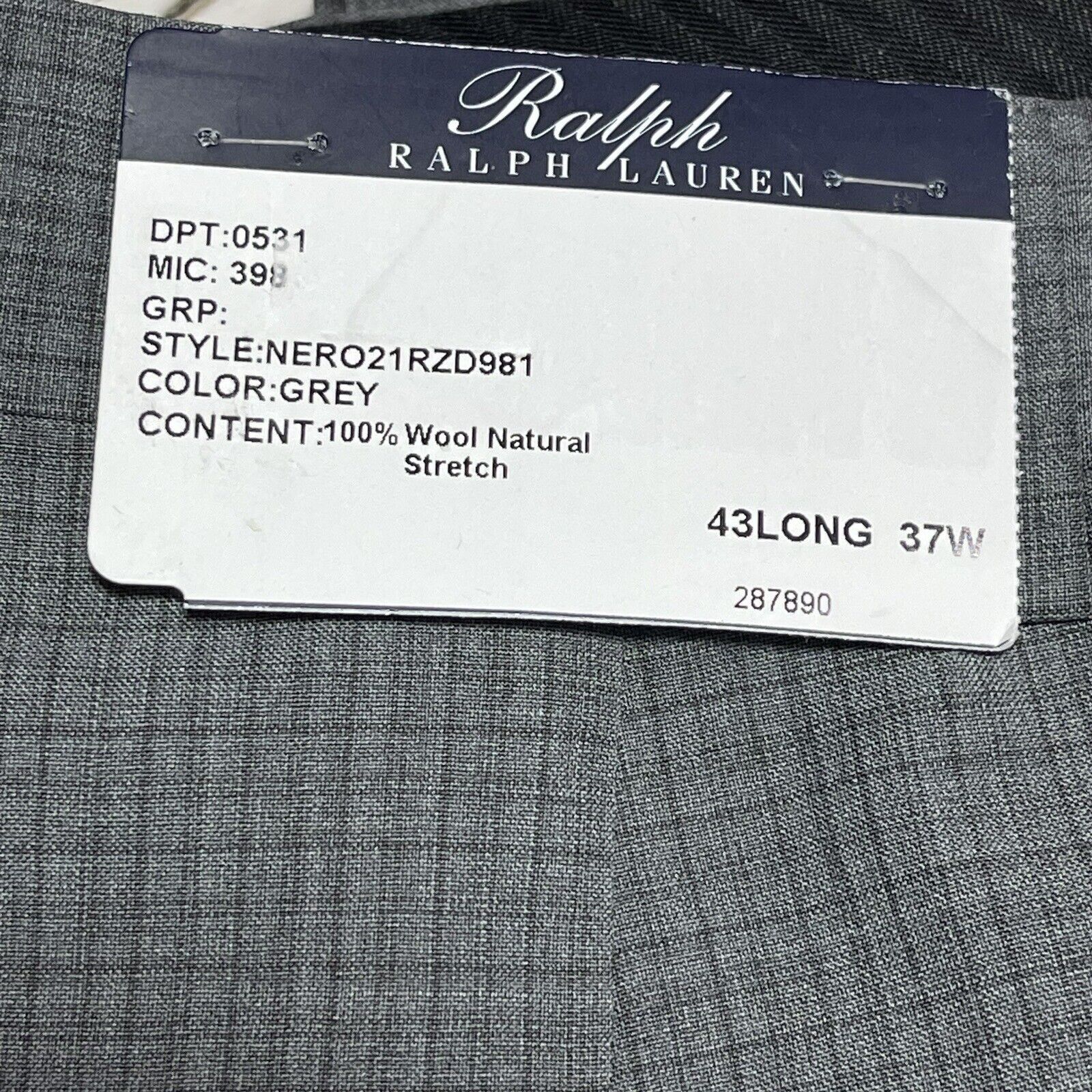 Ralph Lauren Ralph Lauren Nero Dress Pants Mens 43 Long 37 Gray MSPR $495 Size 42L - 3 Thumbnail