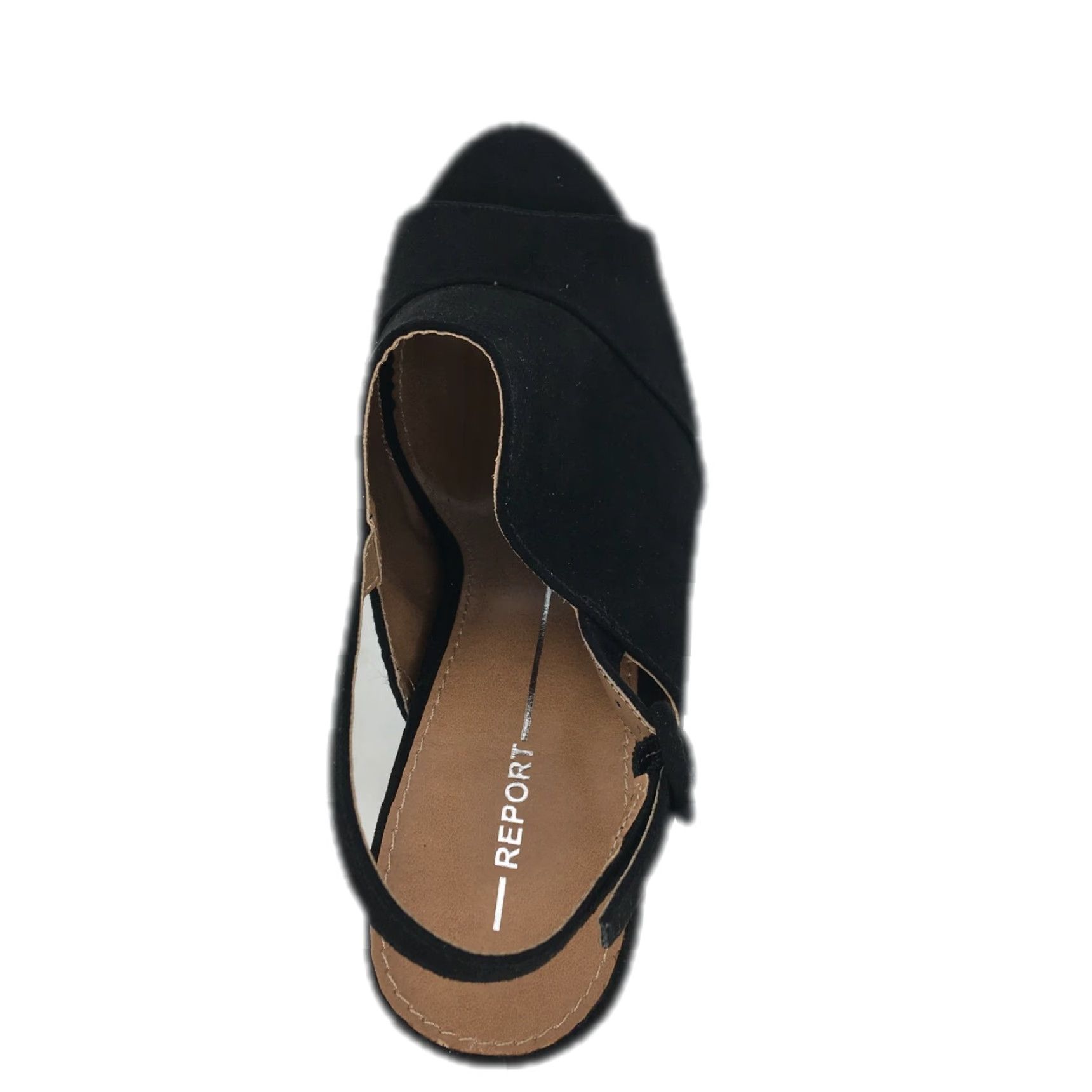 Vintage Report Lacey Women´s Slingback Heels Peep Toe Suede Black Size 8.5 Heels