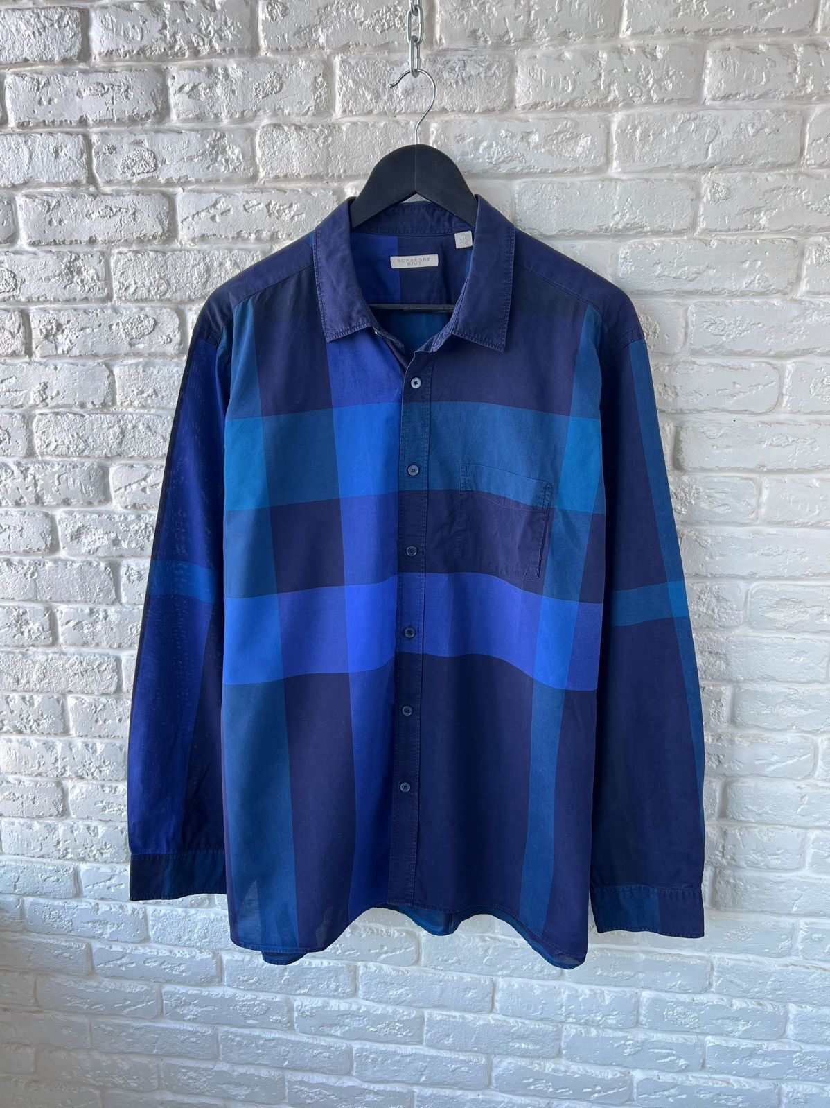 Burberry Burberry Brit Nova Check Blue Button Up Shirt Size US XXL / EU 58 / 5 - 1 Thumbnail