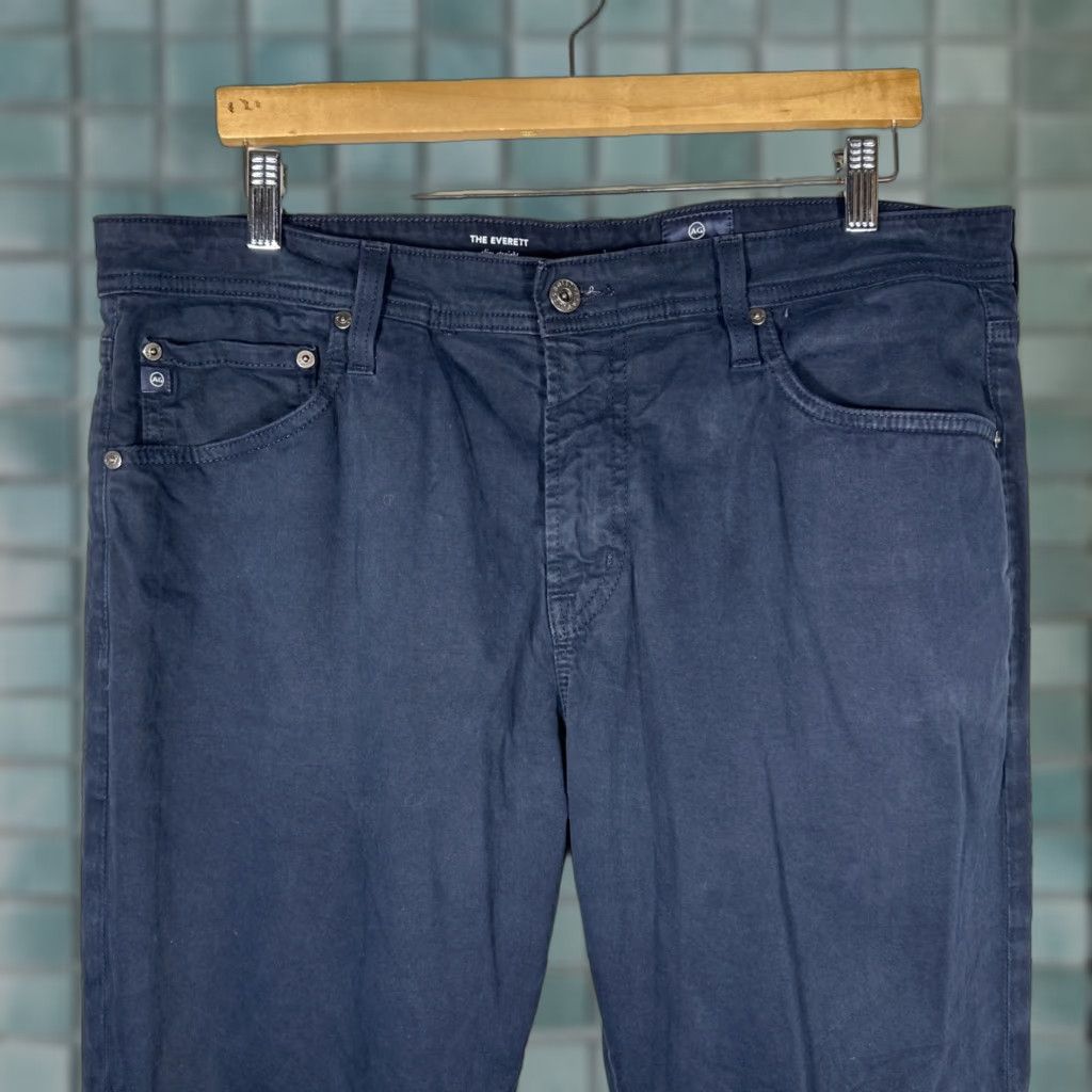 Vintage AG Adriano Goldschmied The Everett Slim Straight Jeans 36 Navy Blue Cotton Denim 34 Inseam Men Regular Zip Size US 36 / EU 52 - 1 Thumbnail
