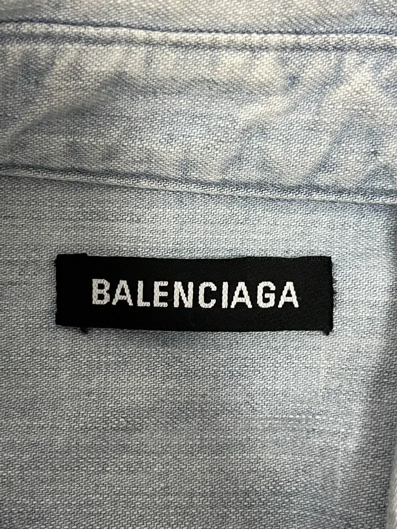 Balenciaga Balenciaga Light Blue Denim Shirt Size XS / US 0-2 / IT 36-38 - 3 Thumbnail
