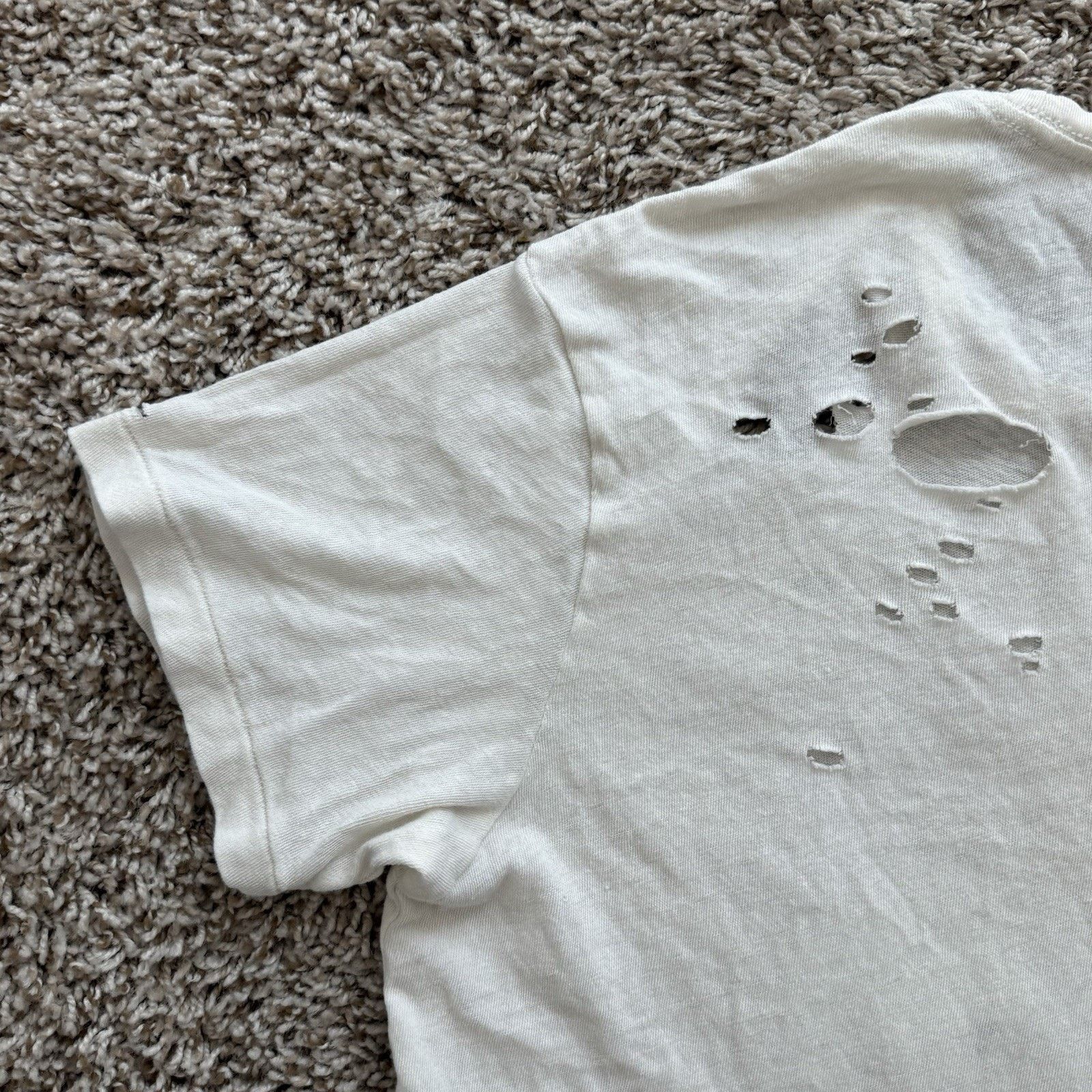 R13 $295 R13 Destroyed Boy T-Shirt Off White EcruJapanese Fabric Size US S / EU 44-46 / 1 - 14 Thumbnail